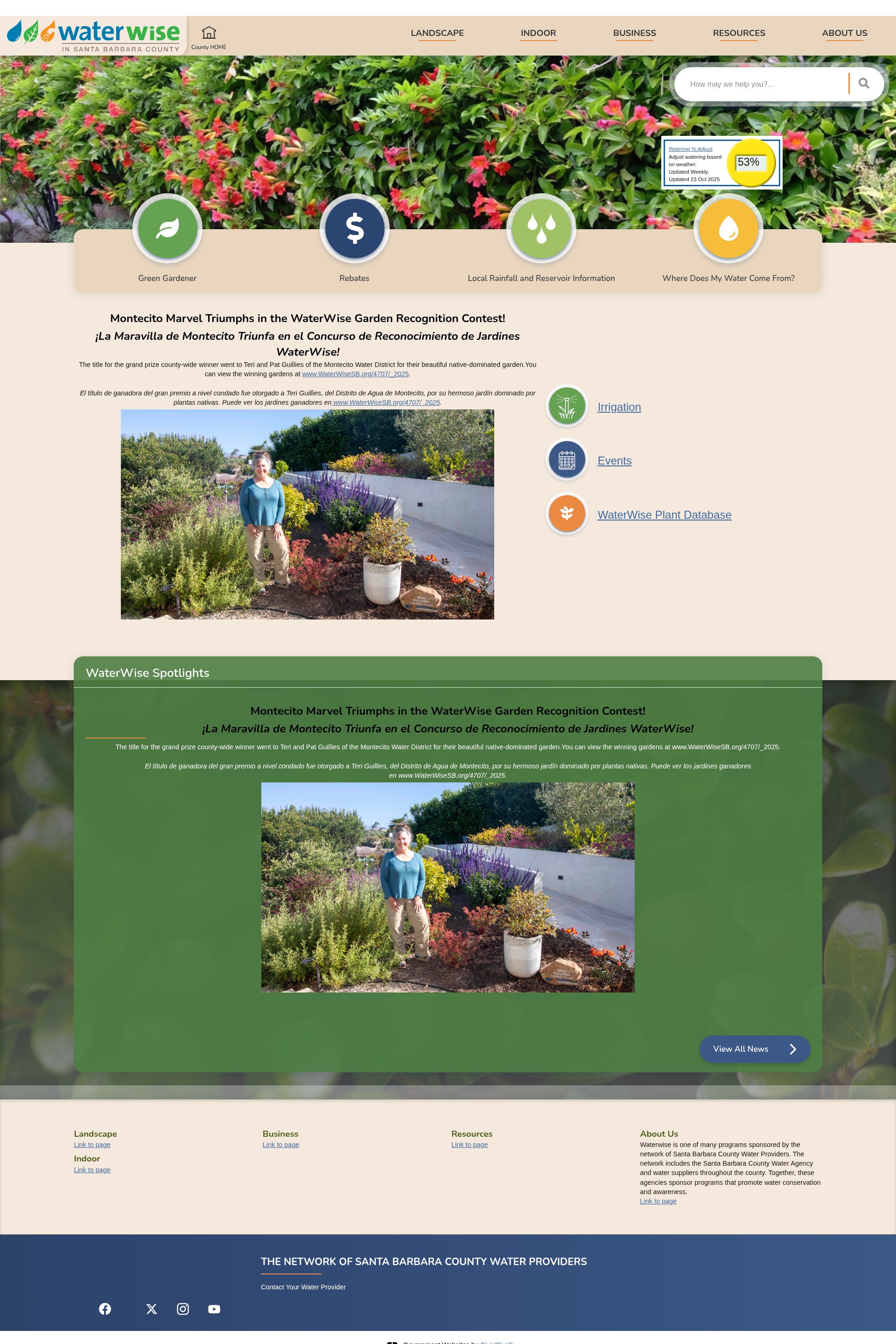 Screenshot of waterwisesb.org