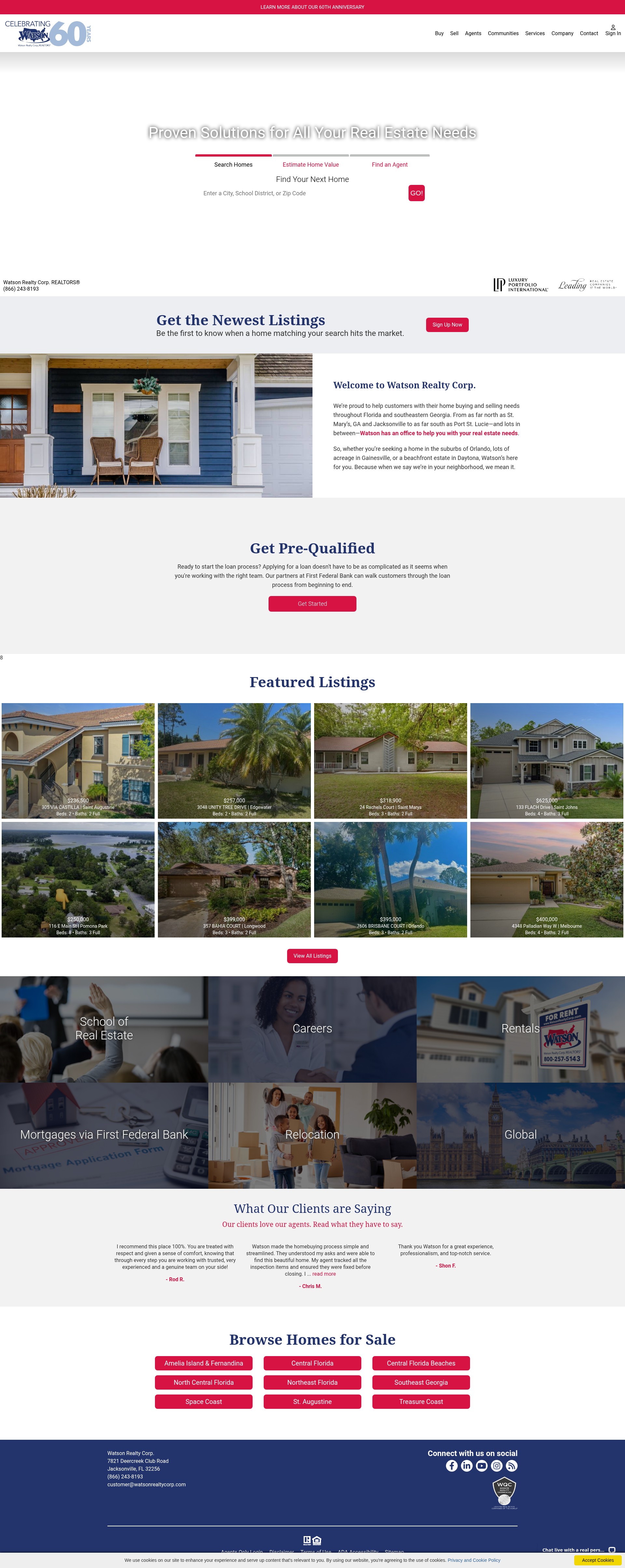 Screenshot of watsonrealtycorp.com