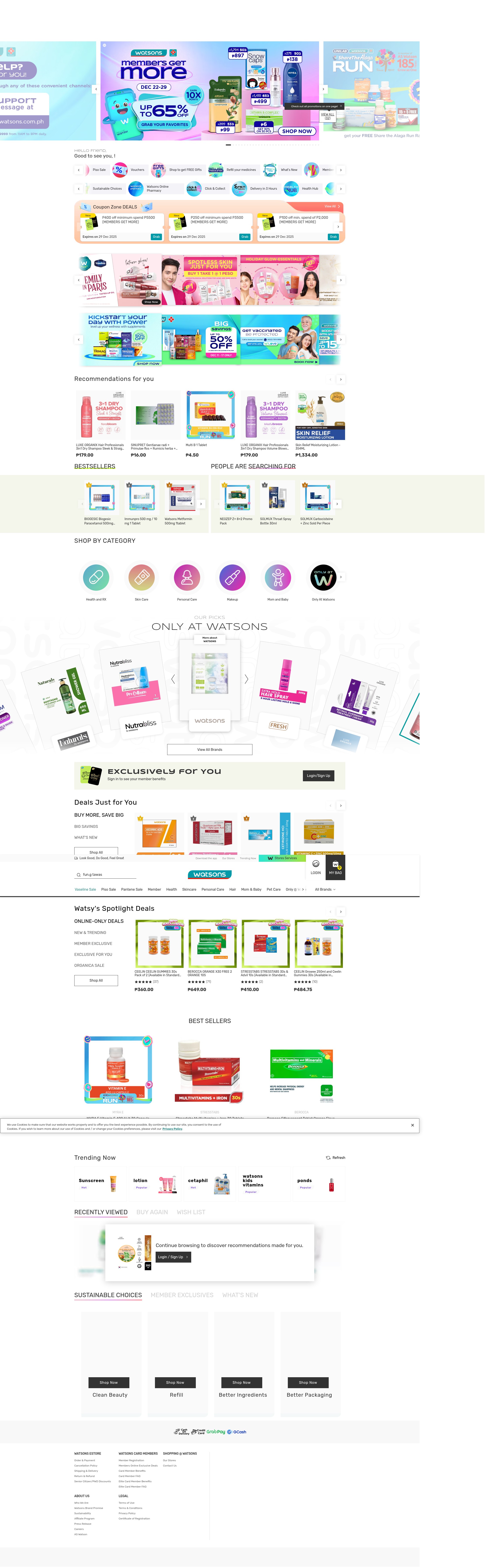 Screenshot of watsons.com.ph