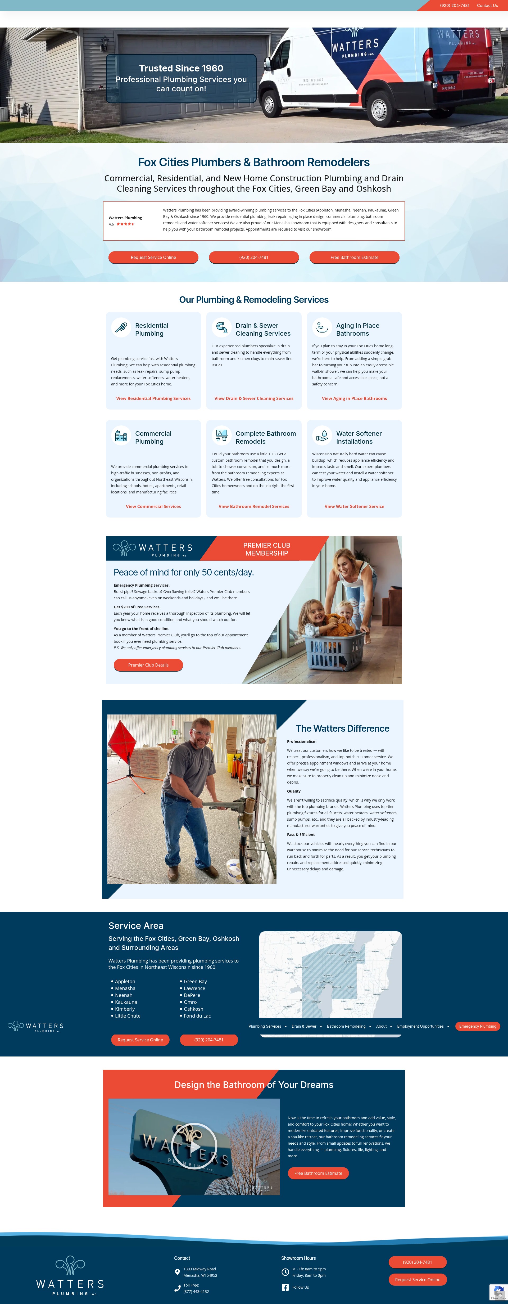 Screenshot of wattersplumbing.com