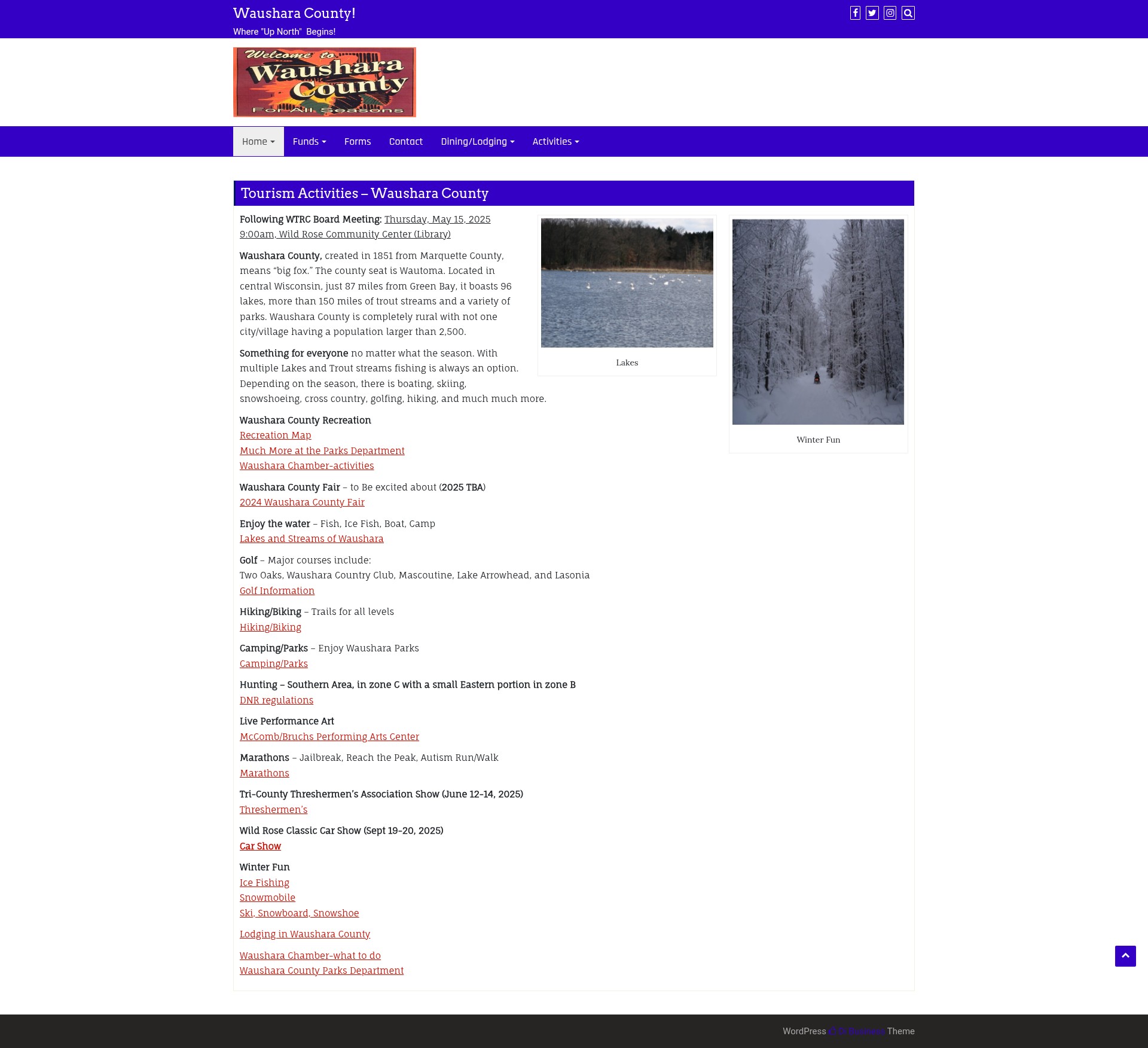 Screenshot of wausharatourism.com