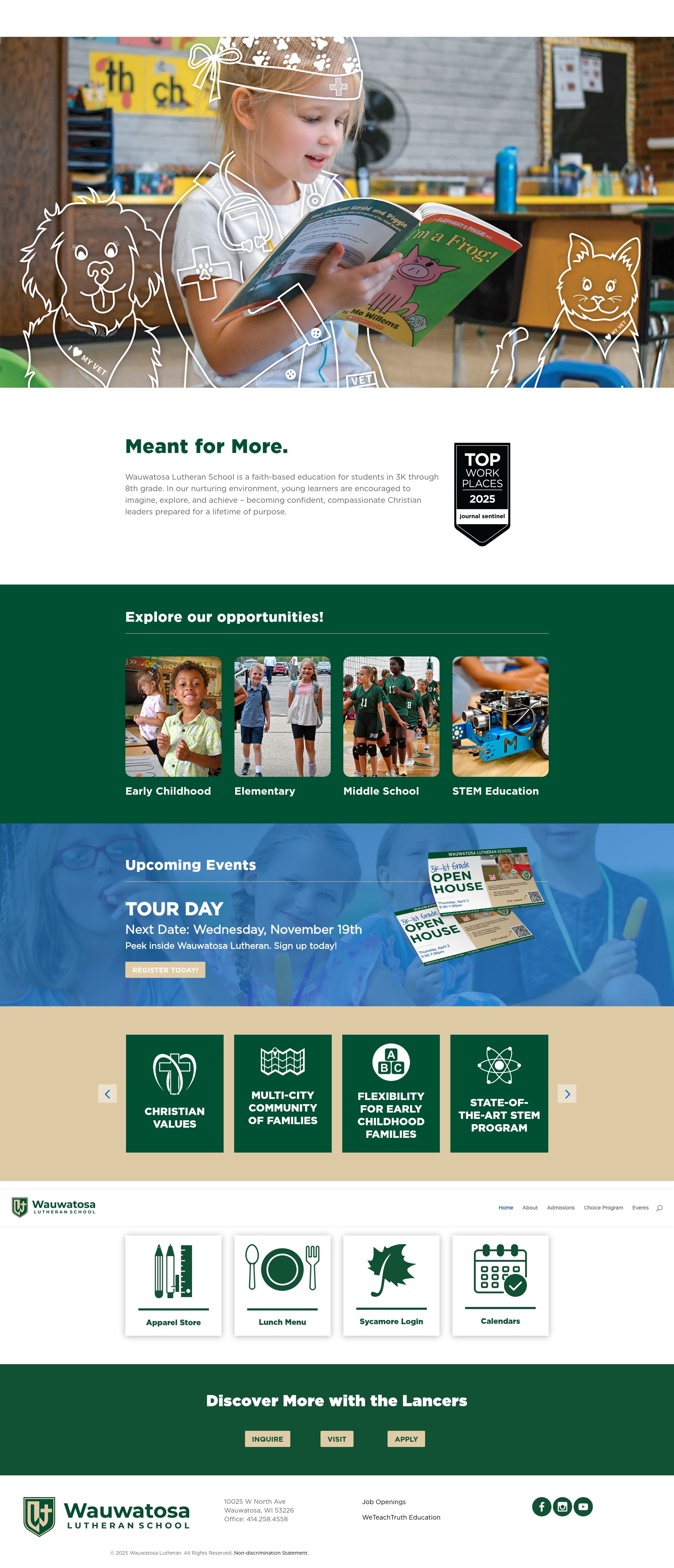 Screenshot of wauwatosalutheran.org
