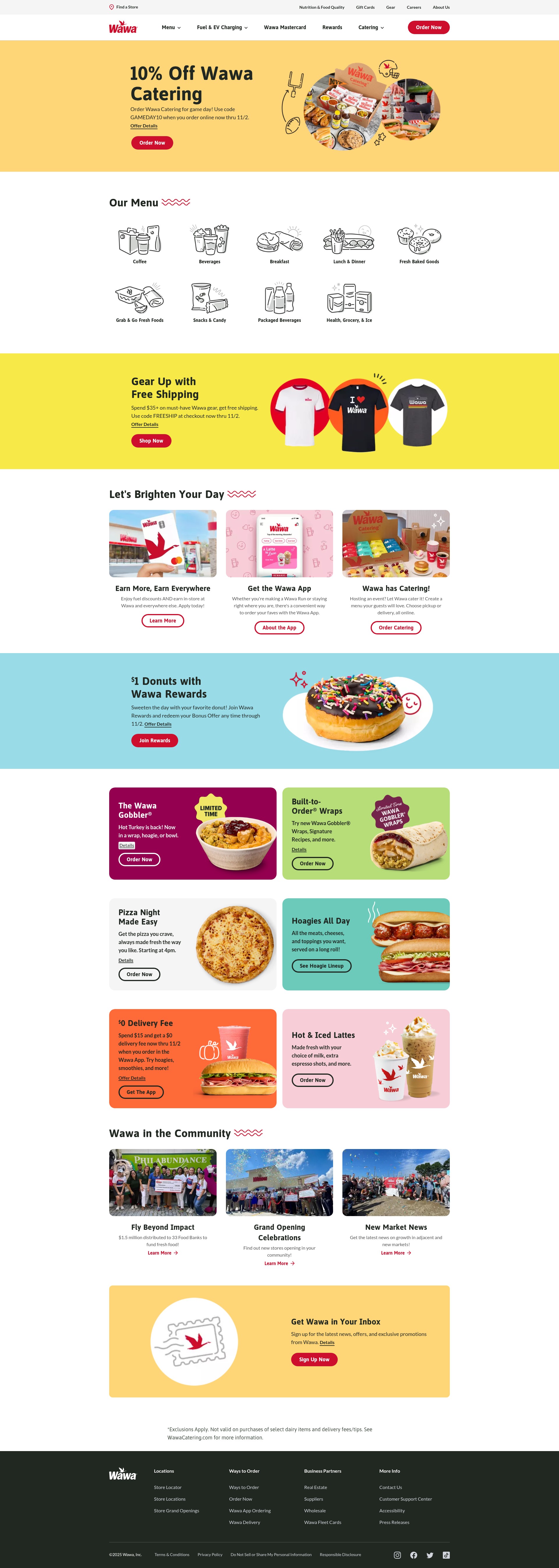 Screenshot of wawa.com