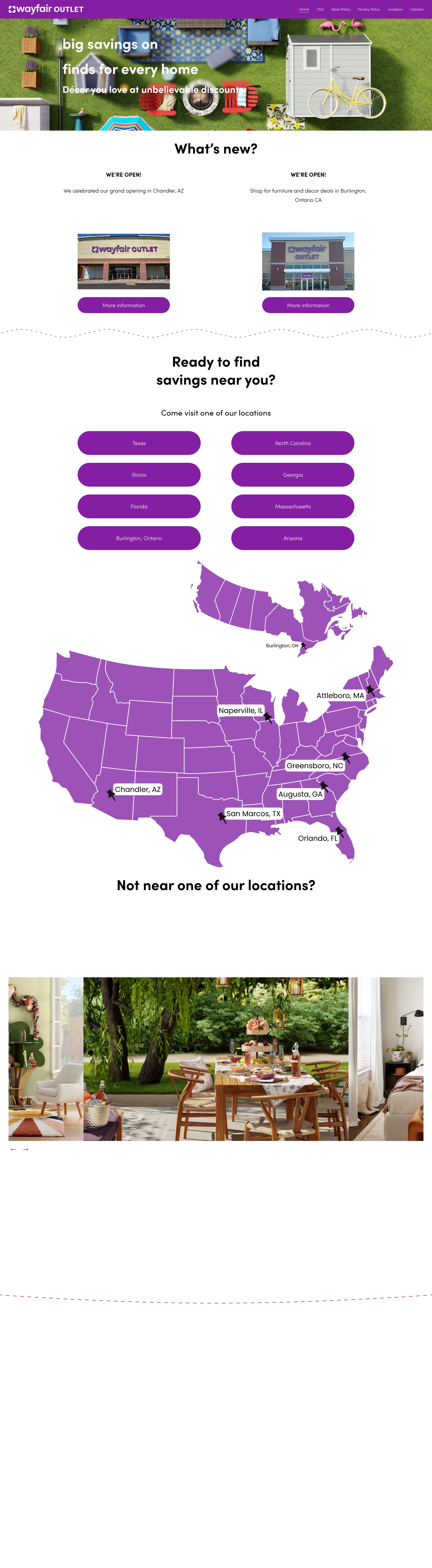 Screenshot of wayfairoutlets.com