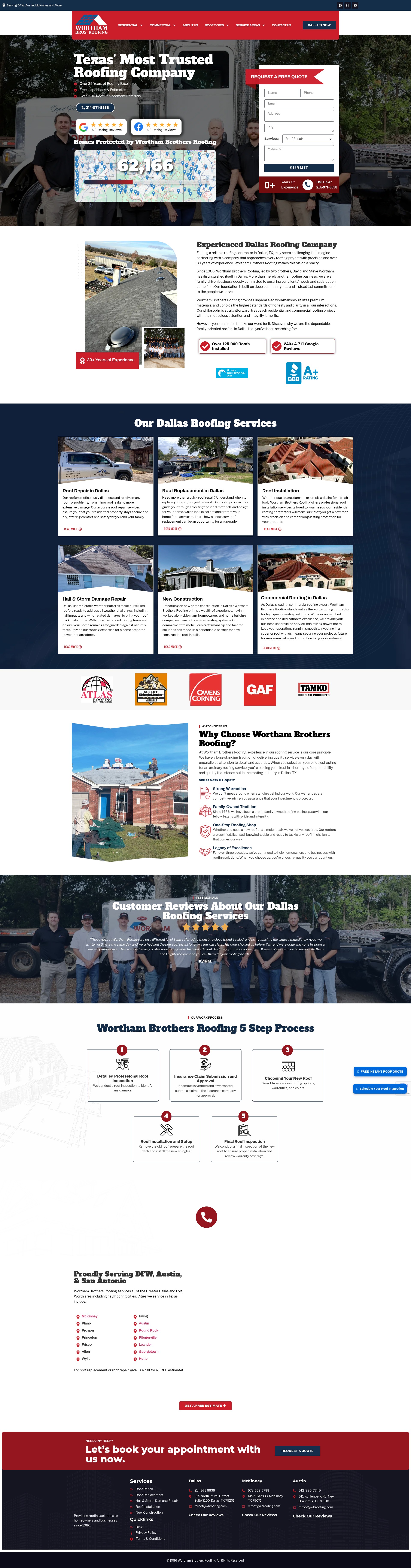 Screenshot of wbroofing.com