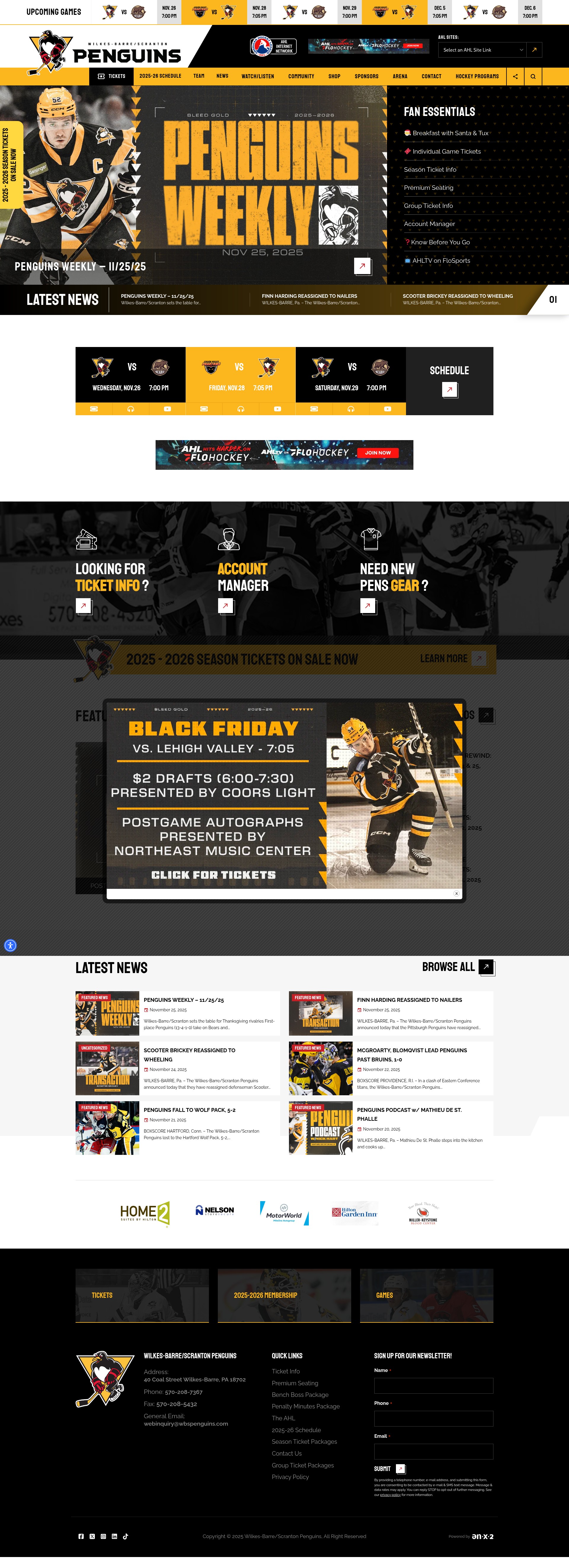 Screenshot of wbspenguins.com