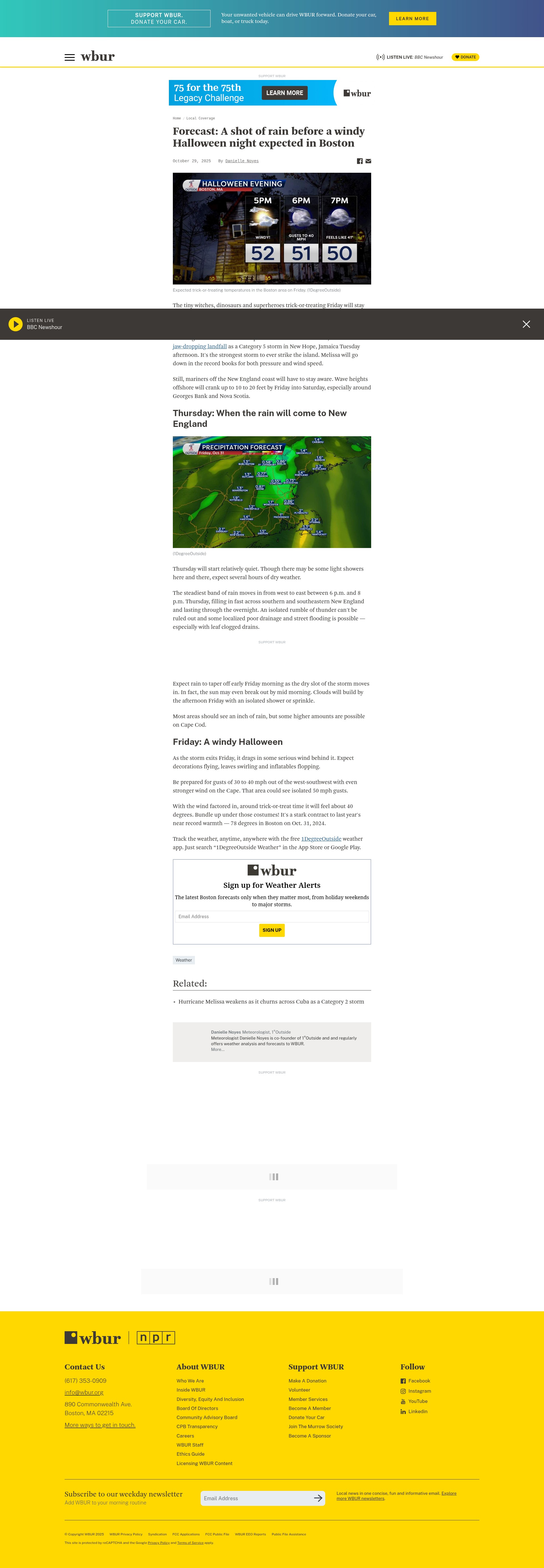 Screenshot of wbur.org