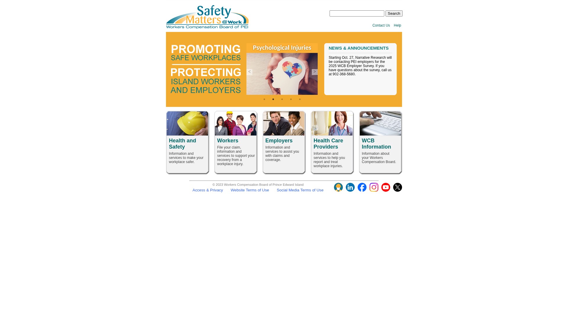 Screenshot of wcb.pe.ca