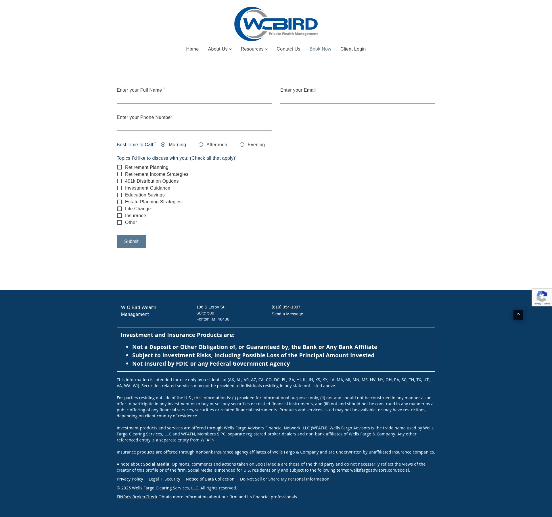 Screenshot of wcbpwm.com