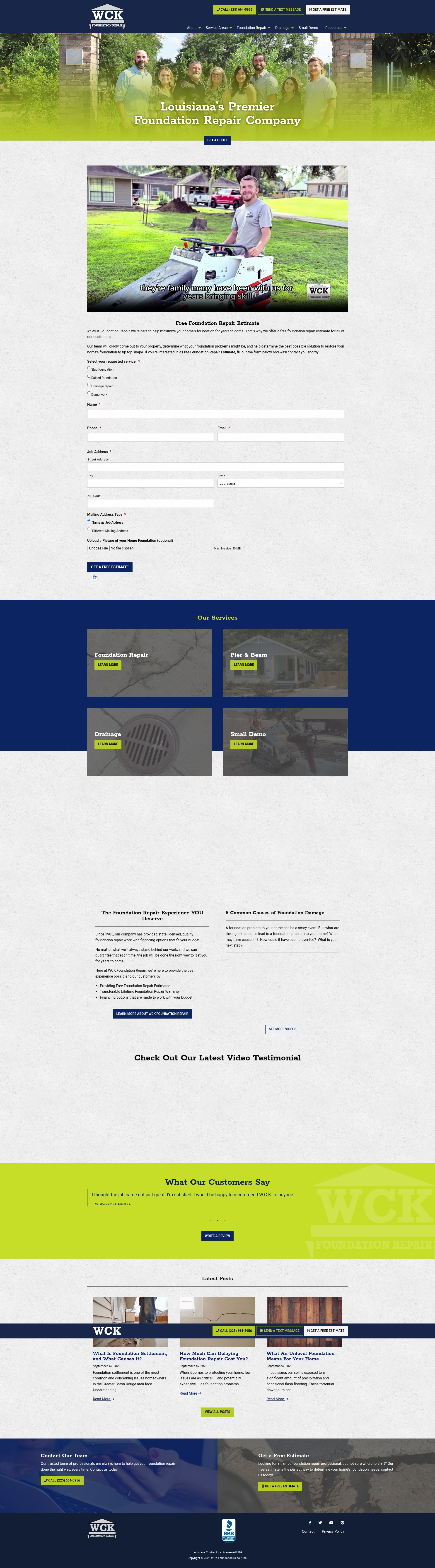 Screenshot of wckfoundationrepair.com