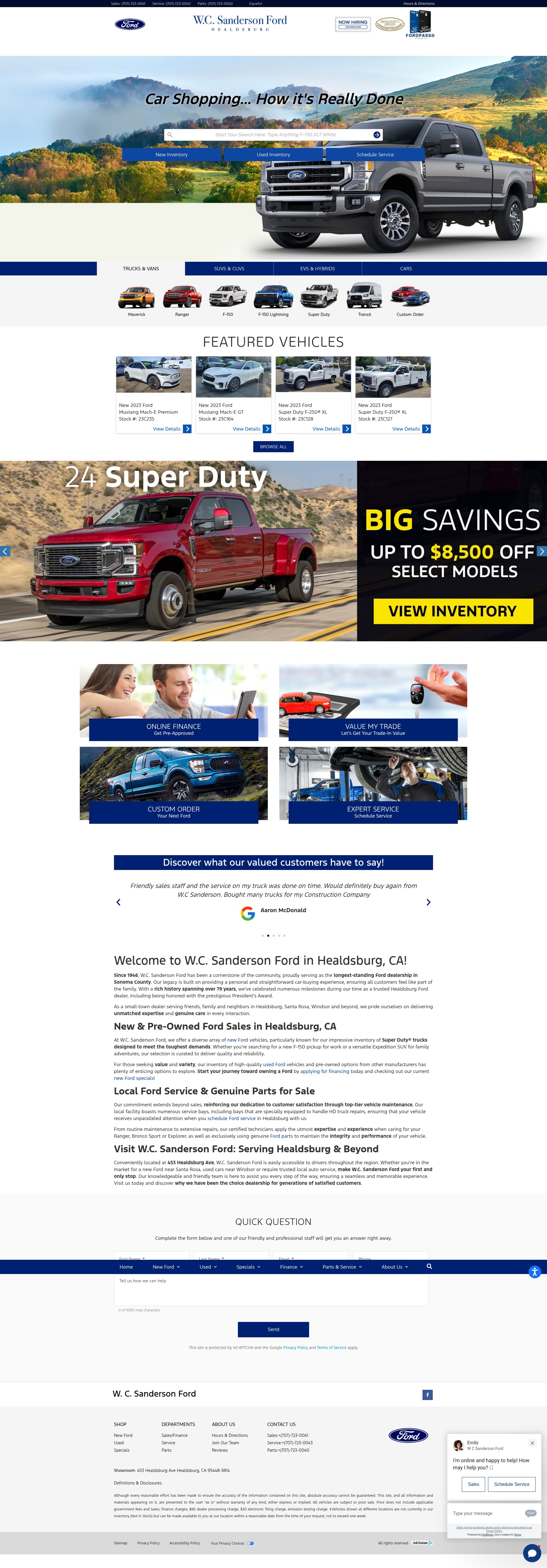 Screenshot of wcsandersonford.com
