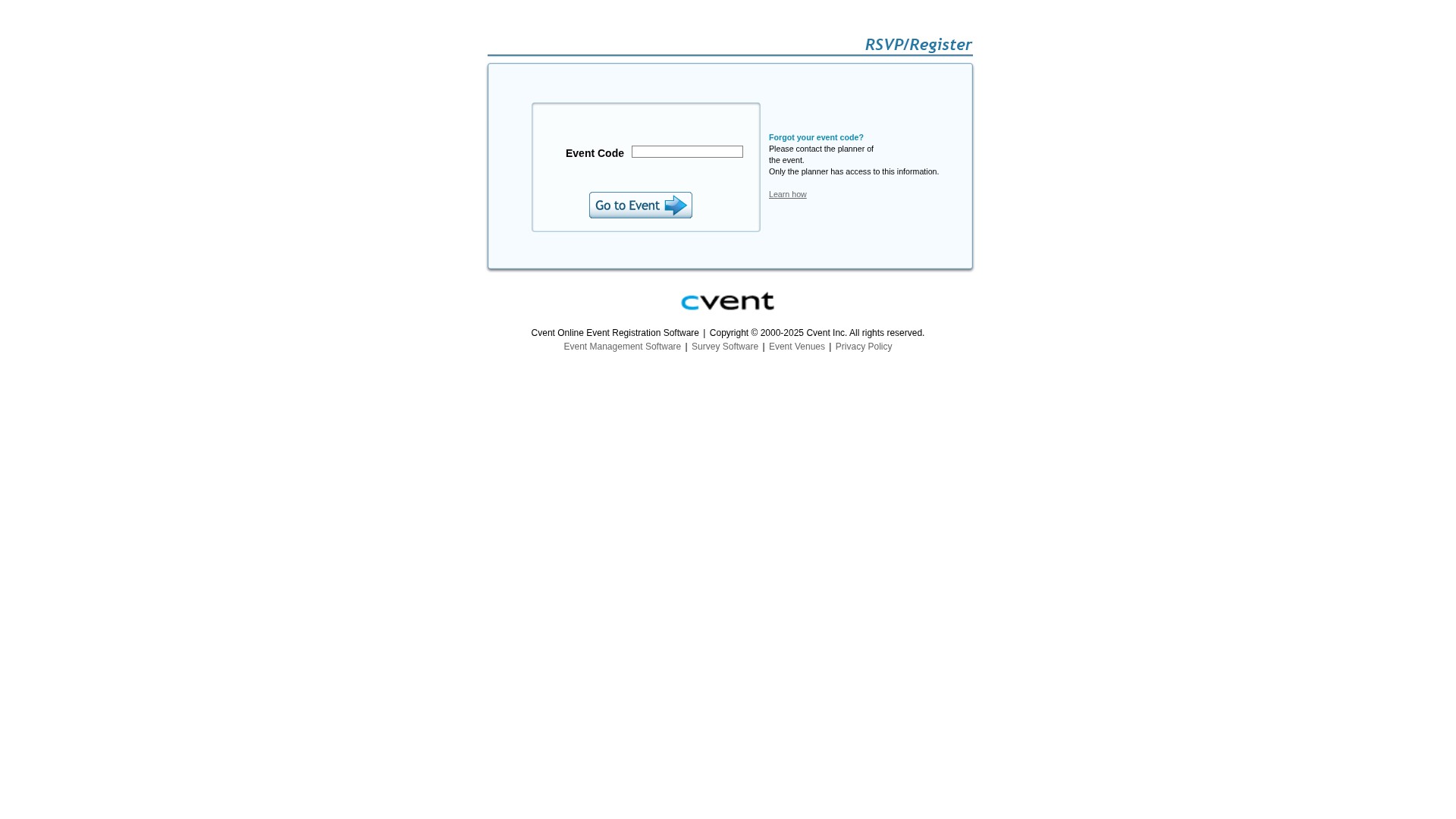 Screenshot of web-eur.cvent.com