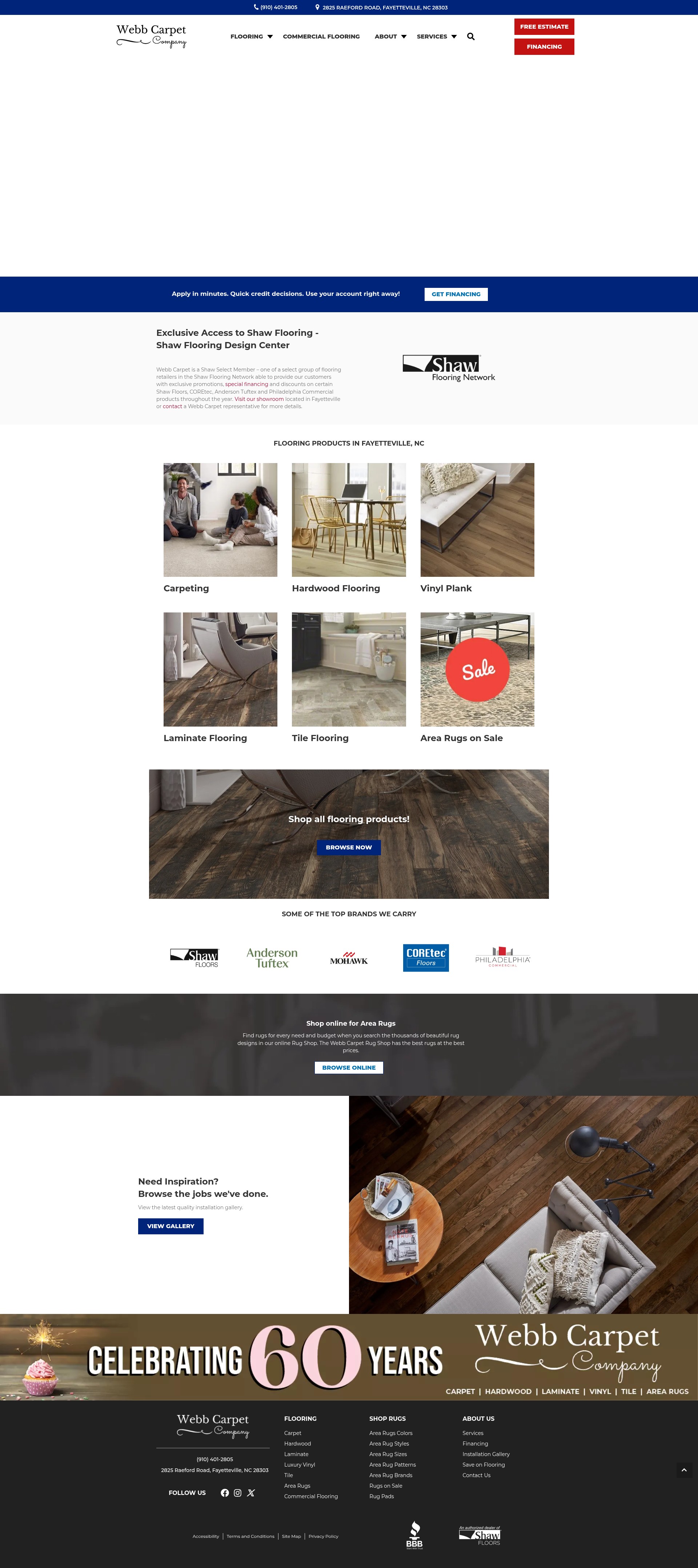Screenshot of webbcarpet.net