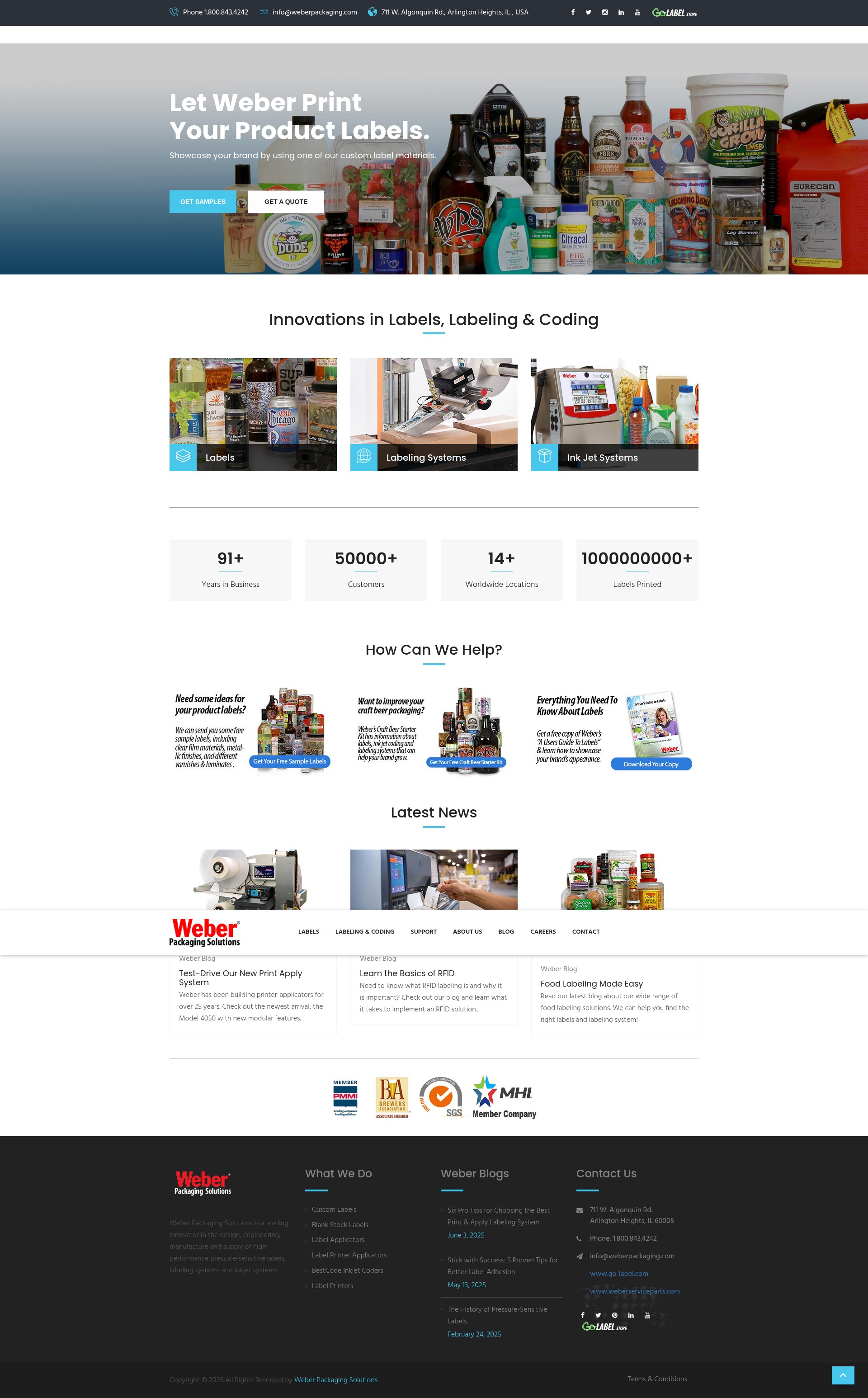 Screenshot of weberpackaging.com