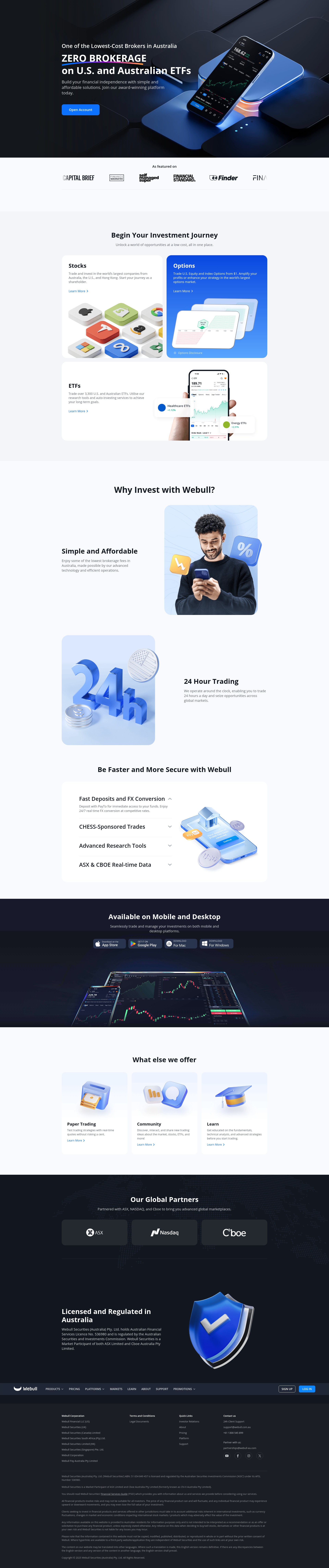 Screenshot of webull.com.au