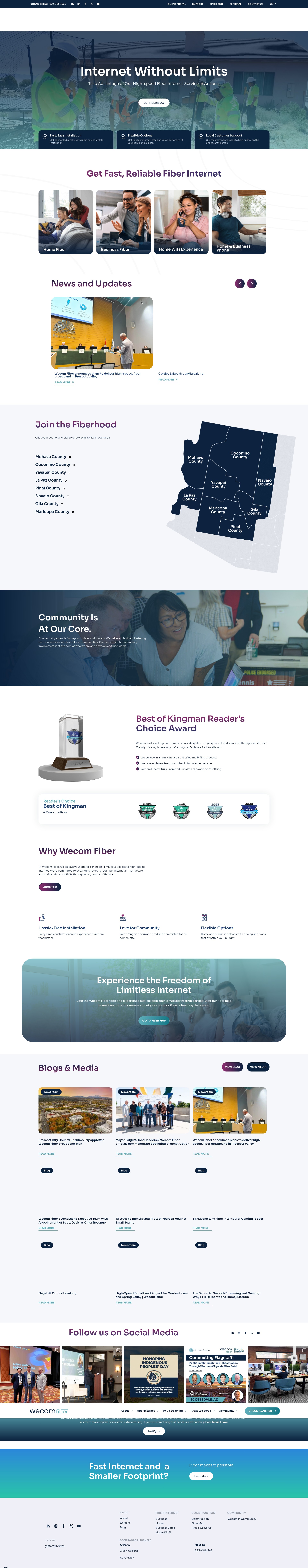 Screenshot of wecomfiber.com