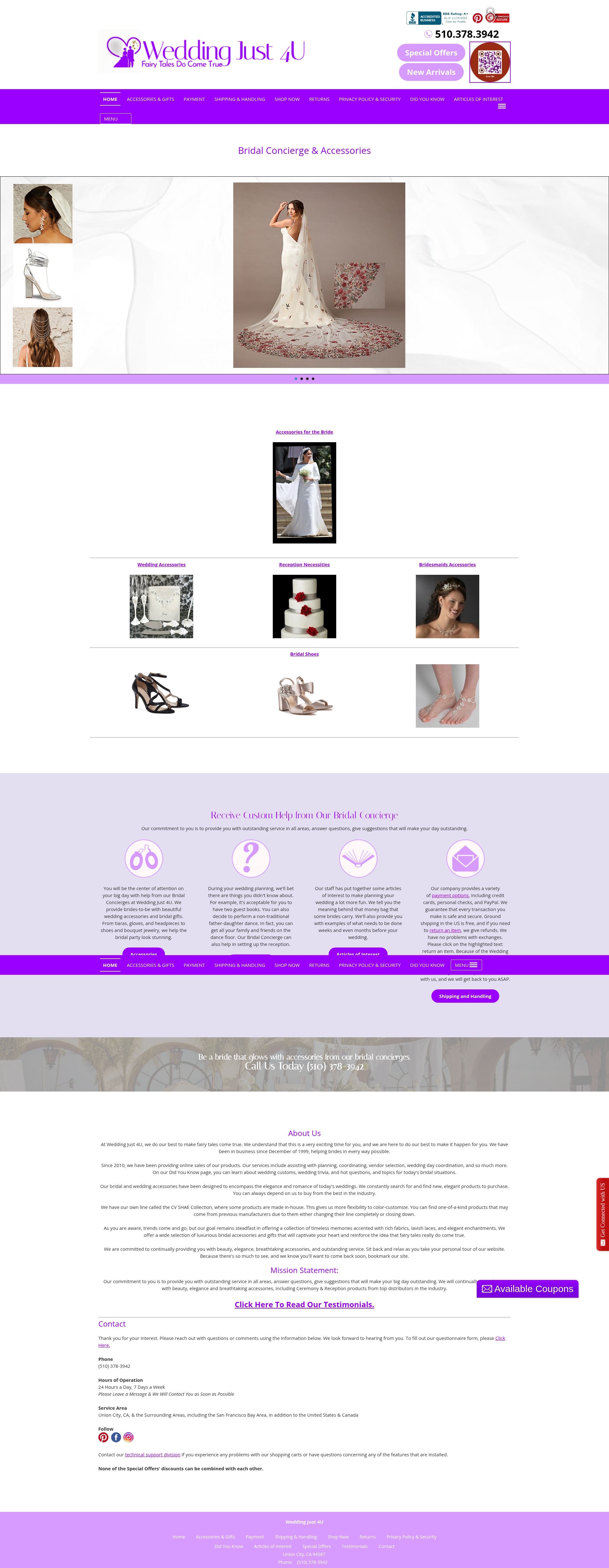 Screenshot of weddingjust4u.biz