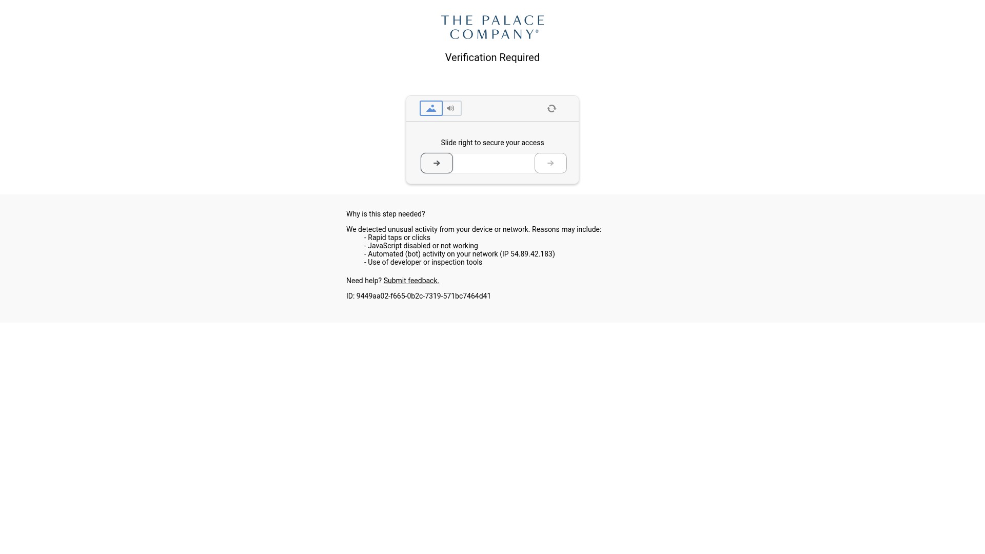Screenshot of weddings.thepalacecompany.com