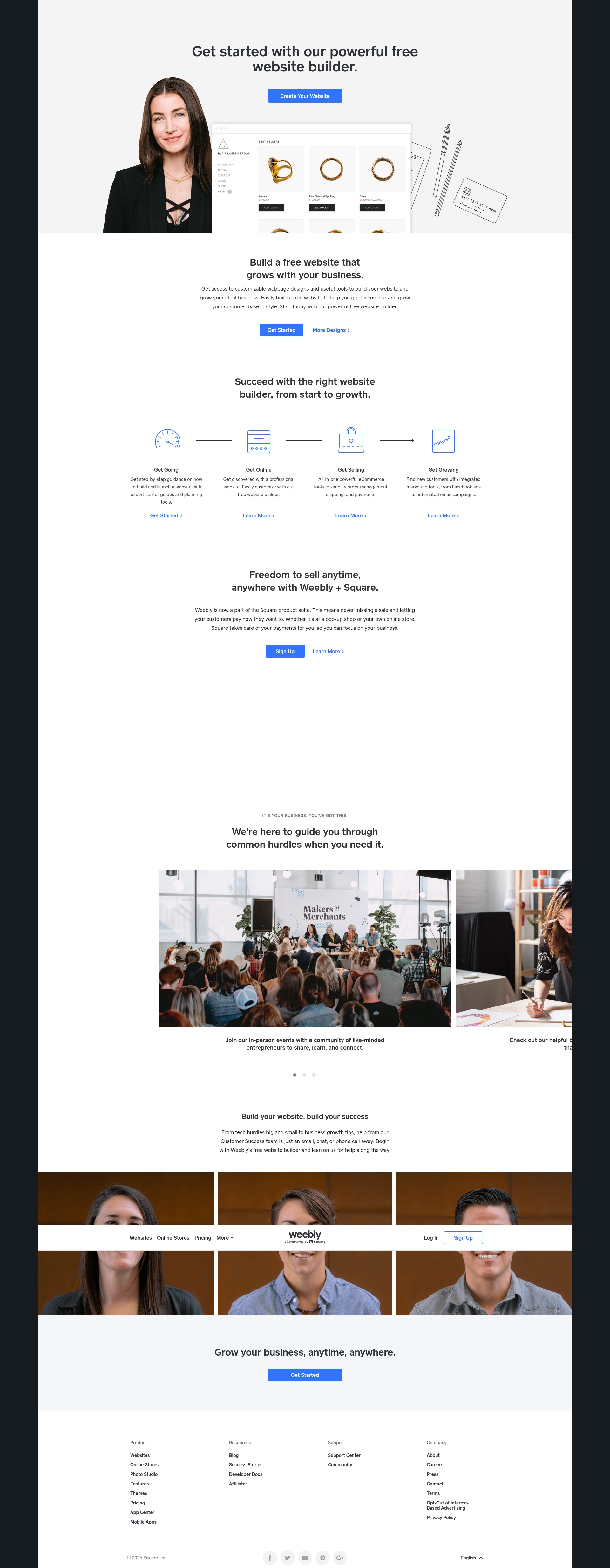 Screenshot of weebly.com