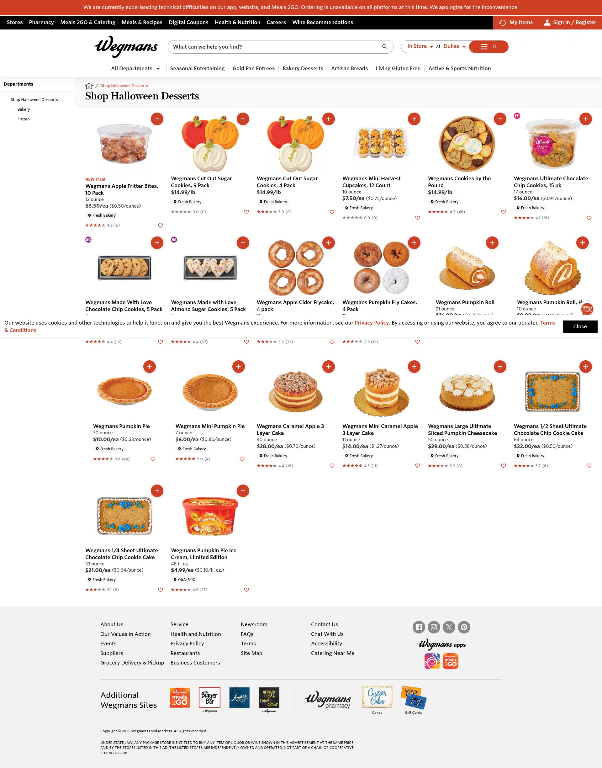 Screenshot of wegmans.com
