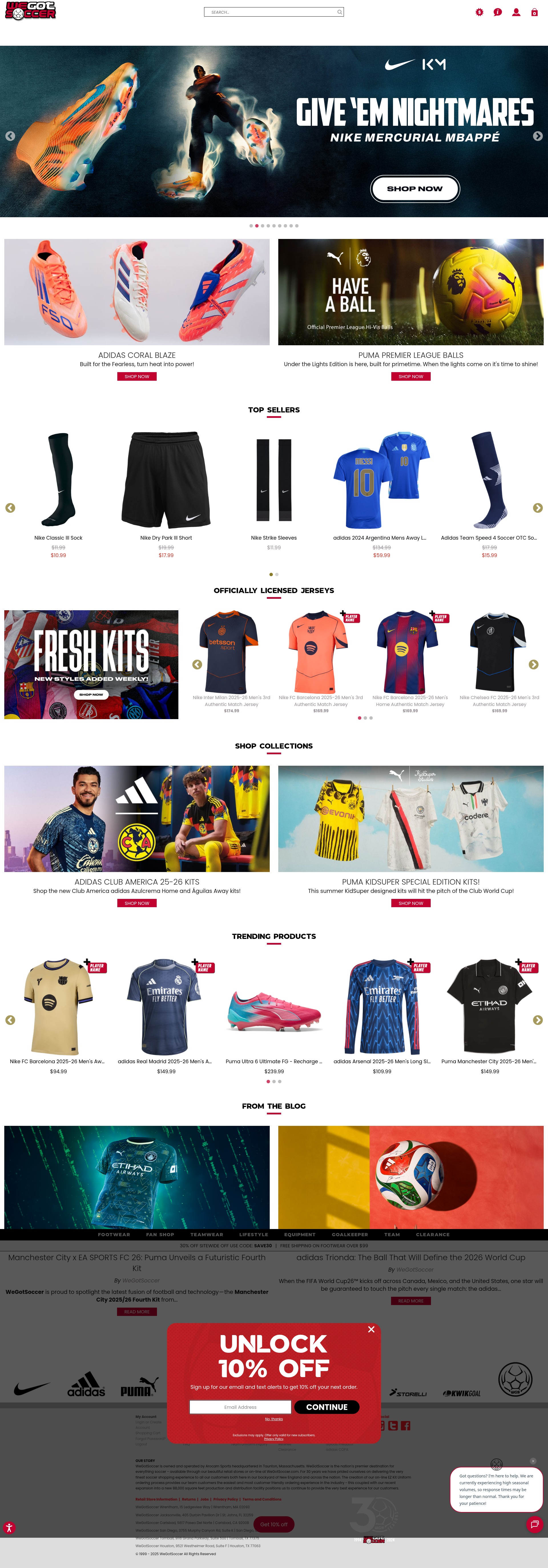 Screenshot of wegotsoccer.com