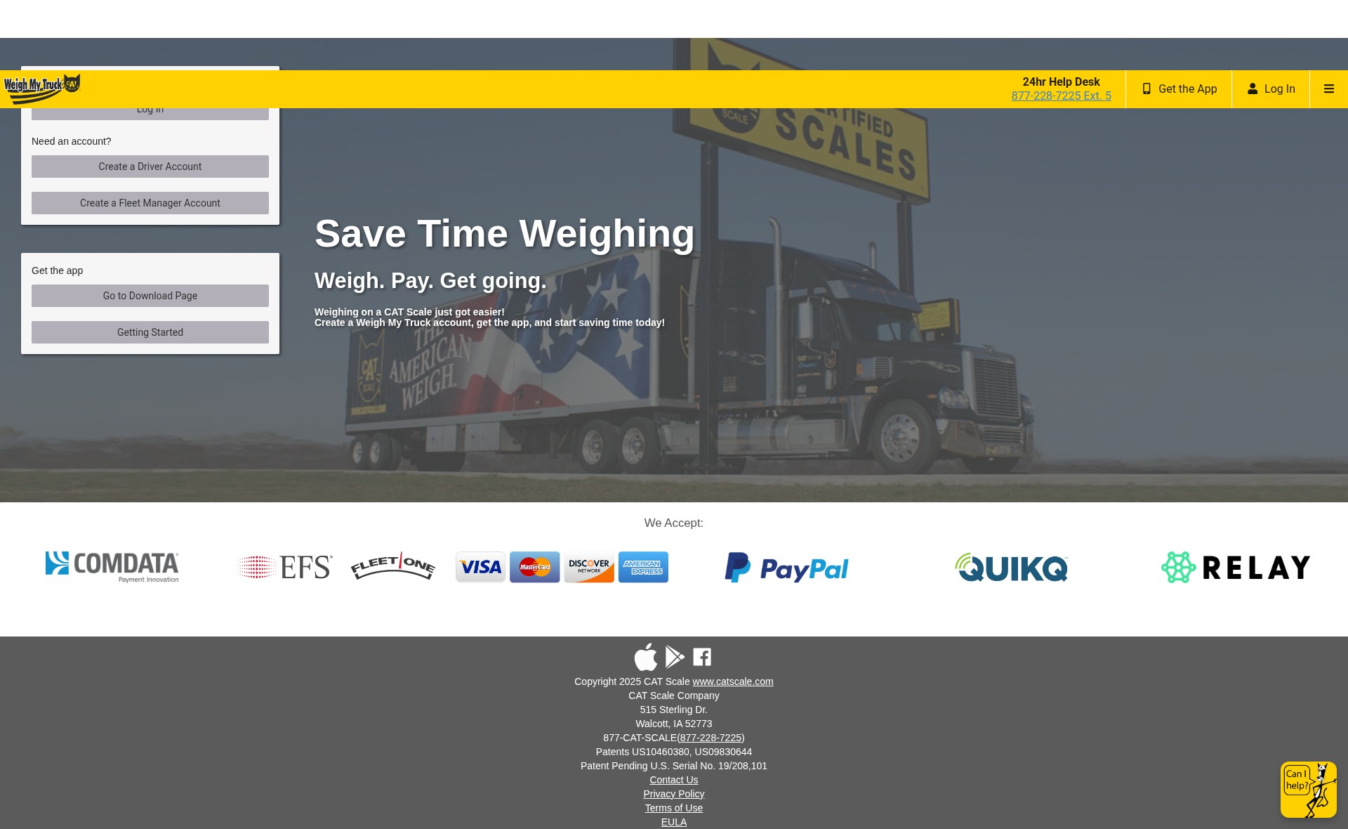 Screenshot of weighmytruck.com