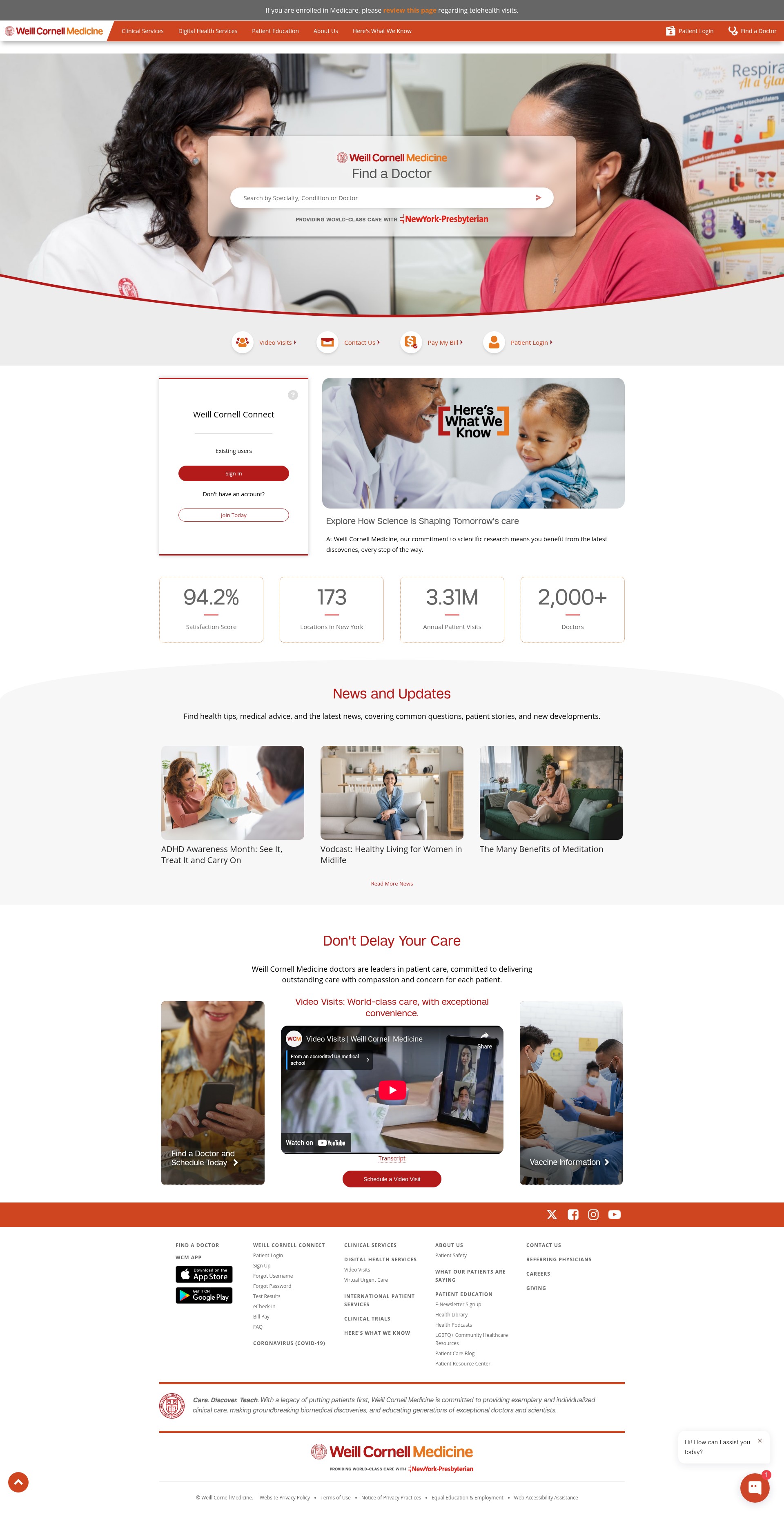 Screenshot of weillcornell.org