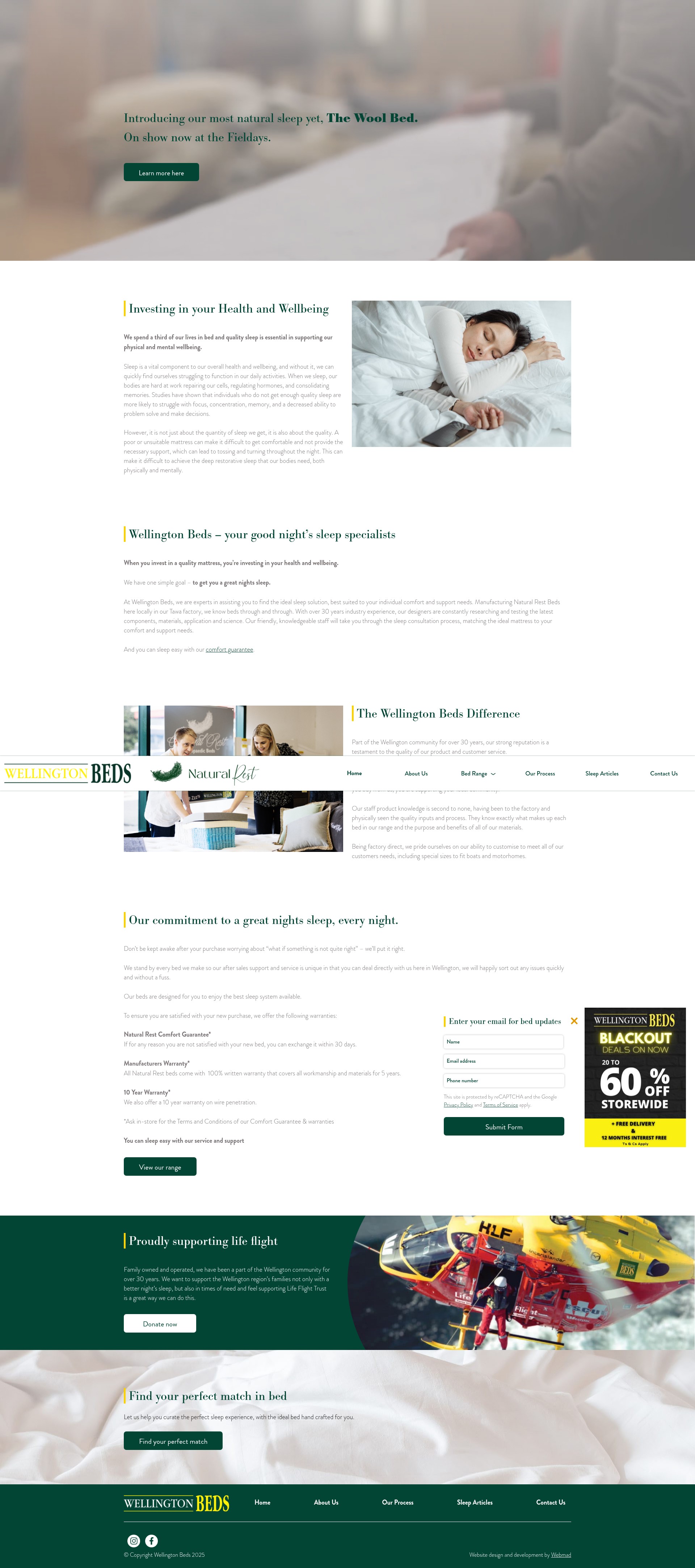 Screenshot of wellingtonbeds.co.nz