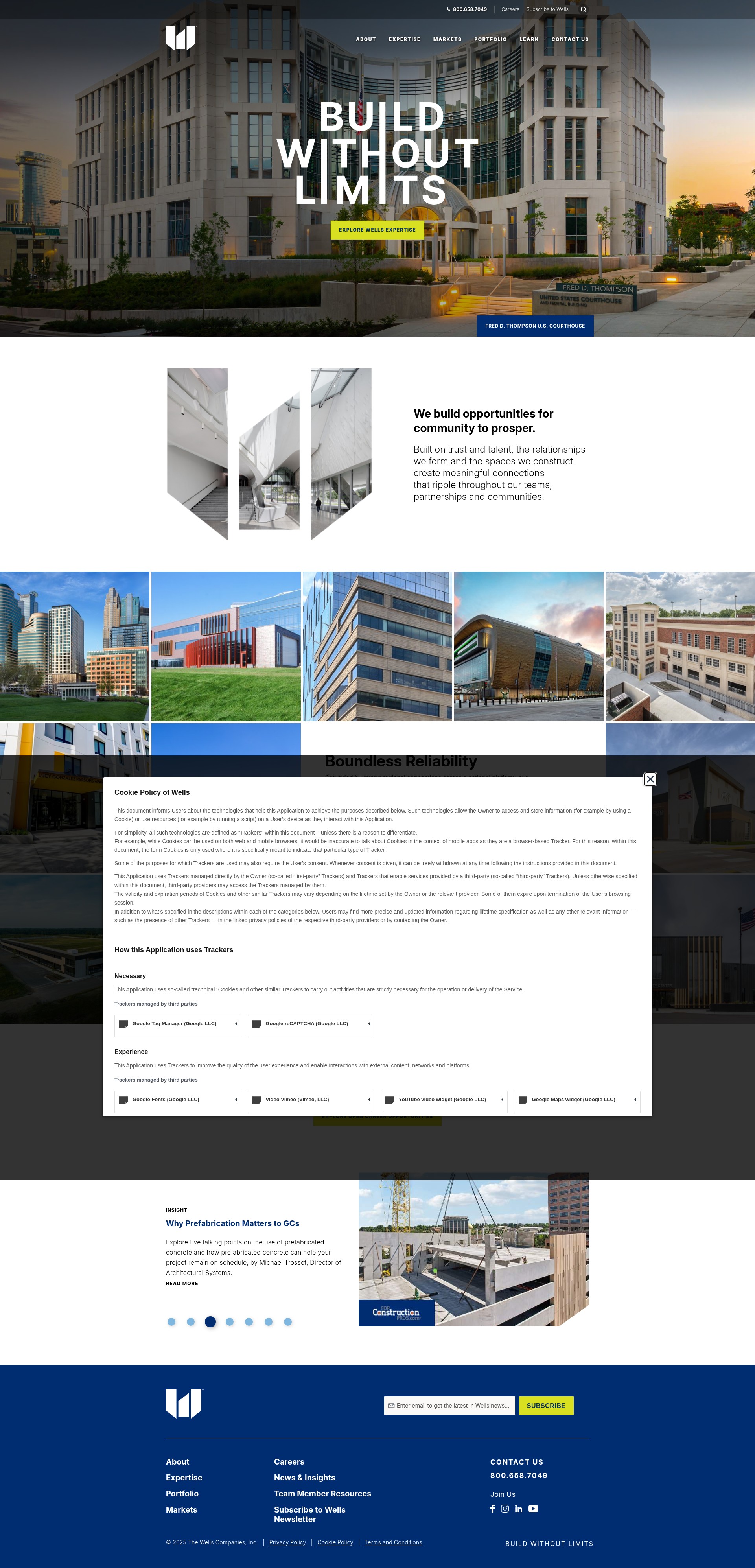 Screenshot of wellsconcrete.com