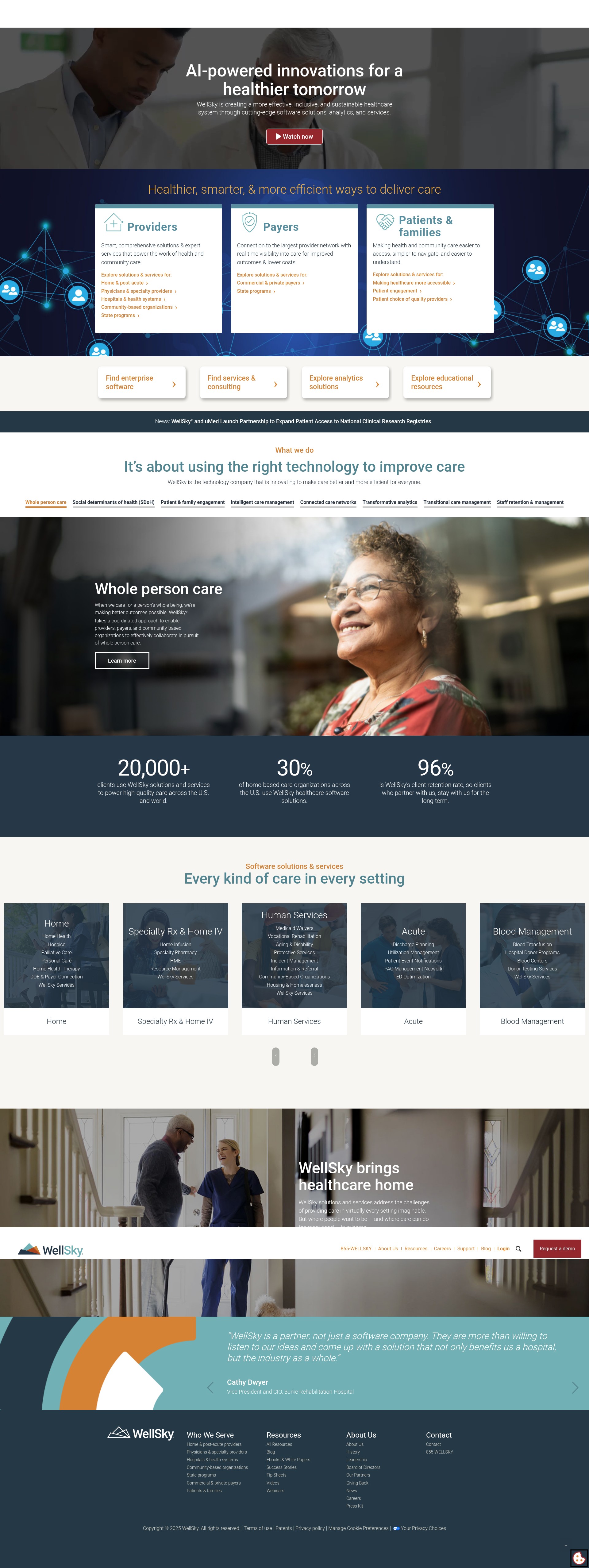 Screenshot of wellsky.com