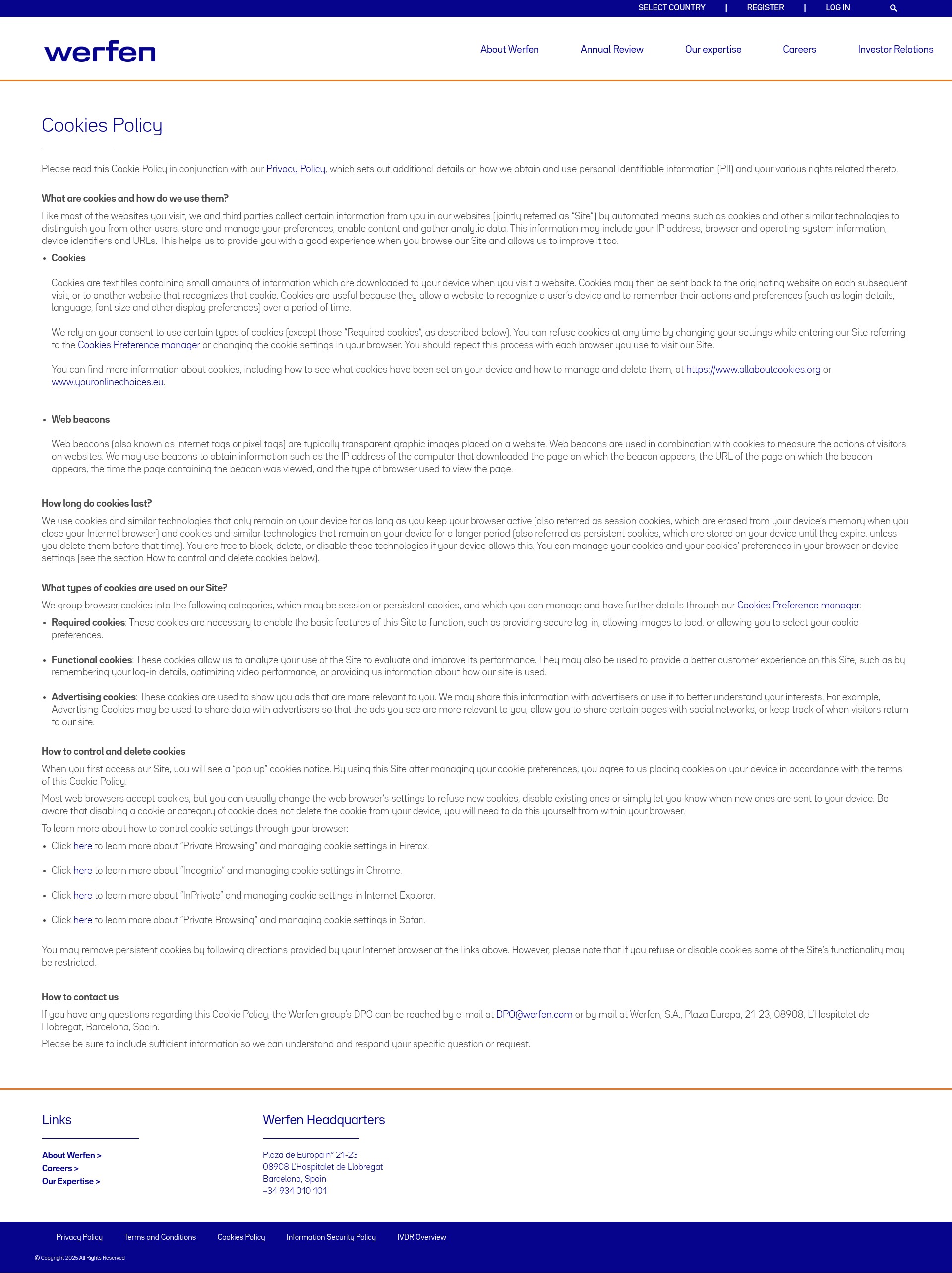 Screenshot of werfen.com