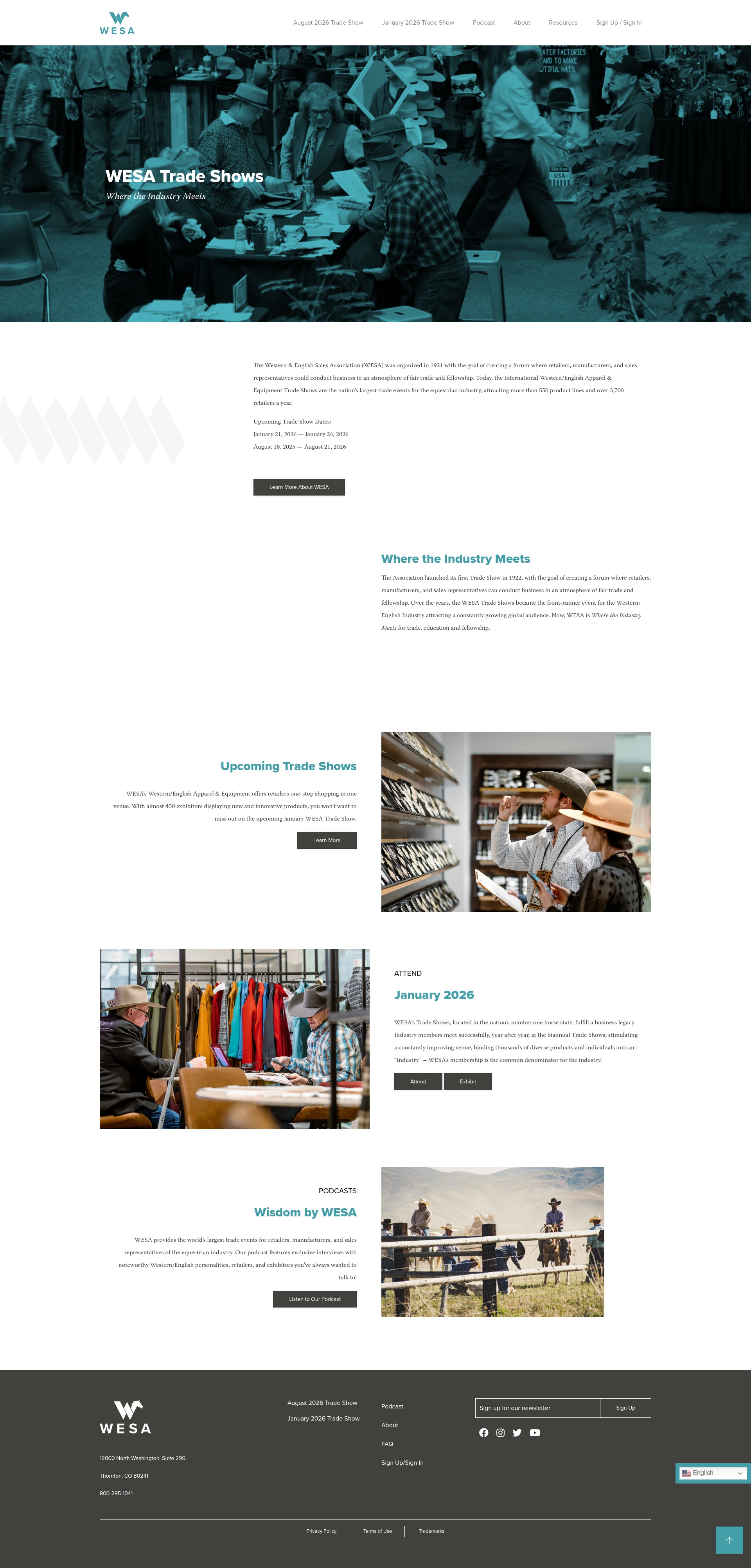 Screenshot of wesatradeshow.com