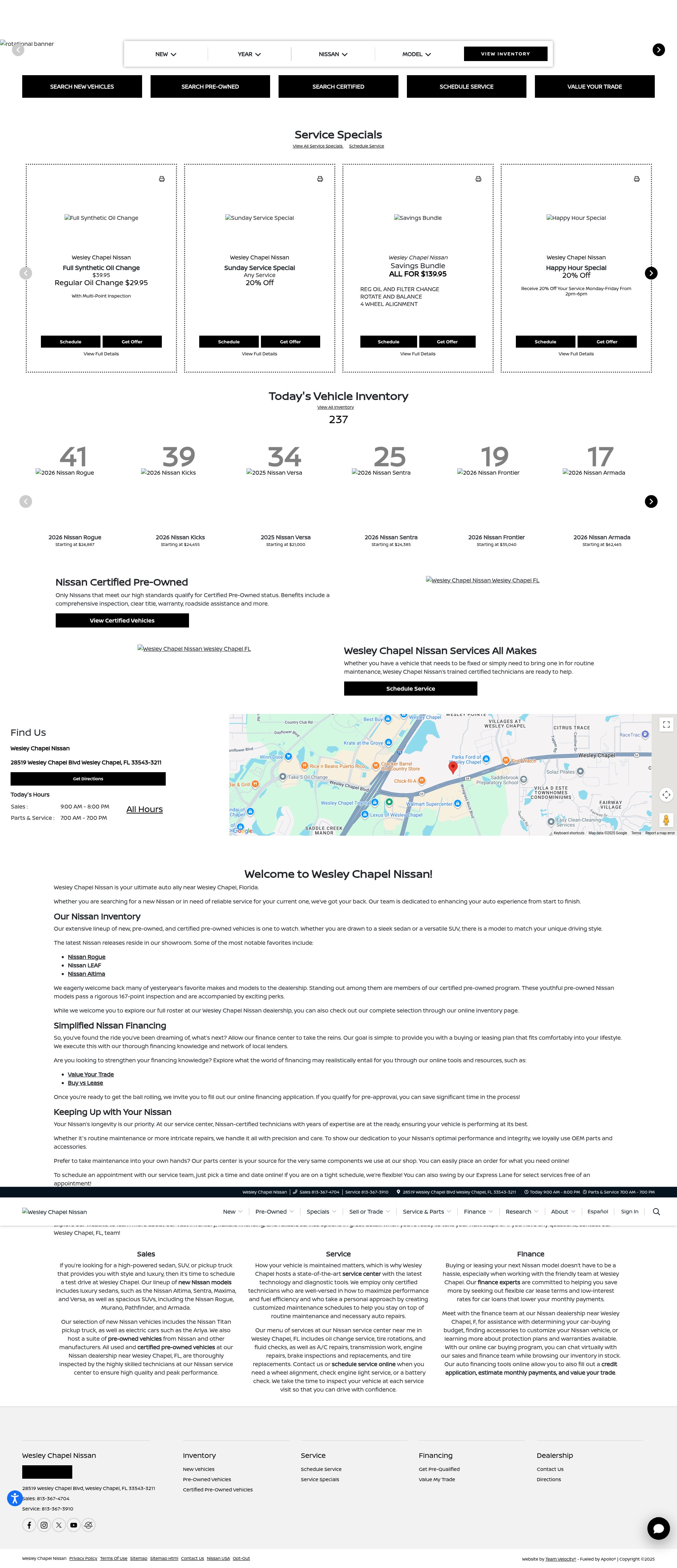 Screenshot of wesleychapelnissan.com