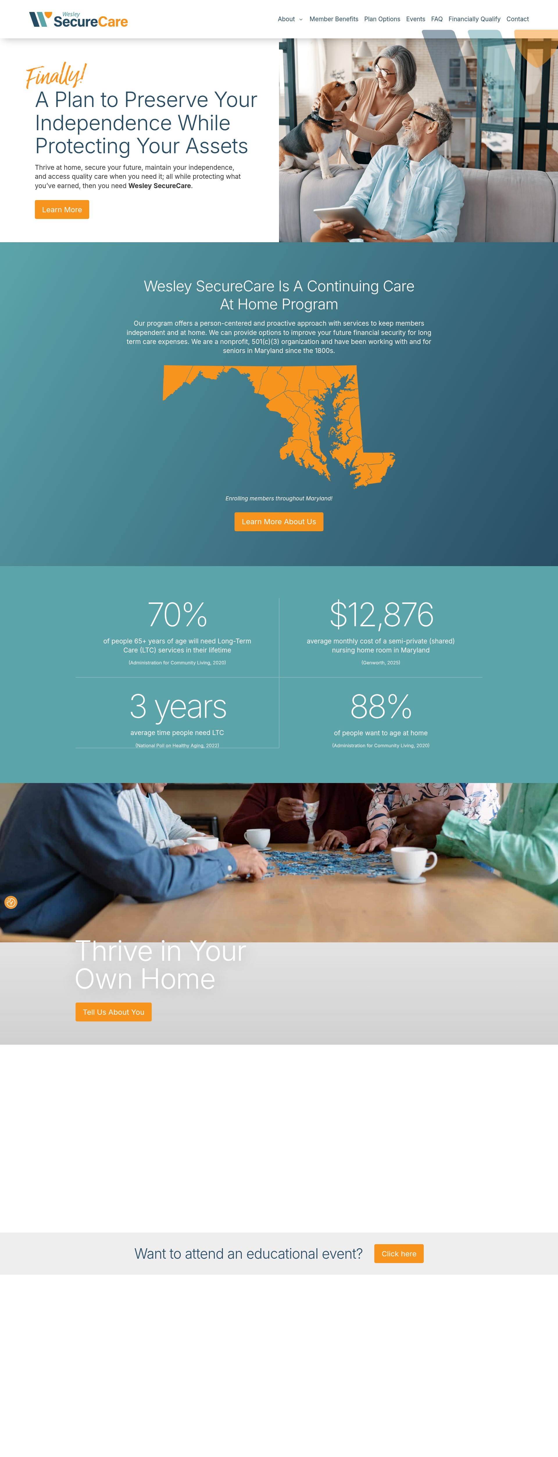 Screenshot of wesleysecurecare.org