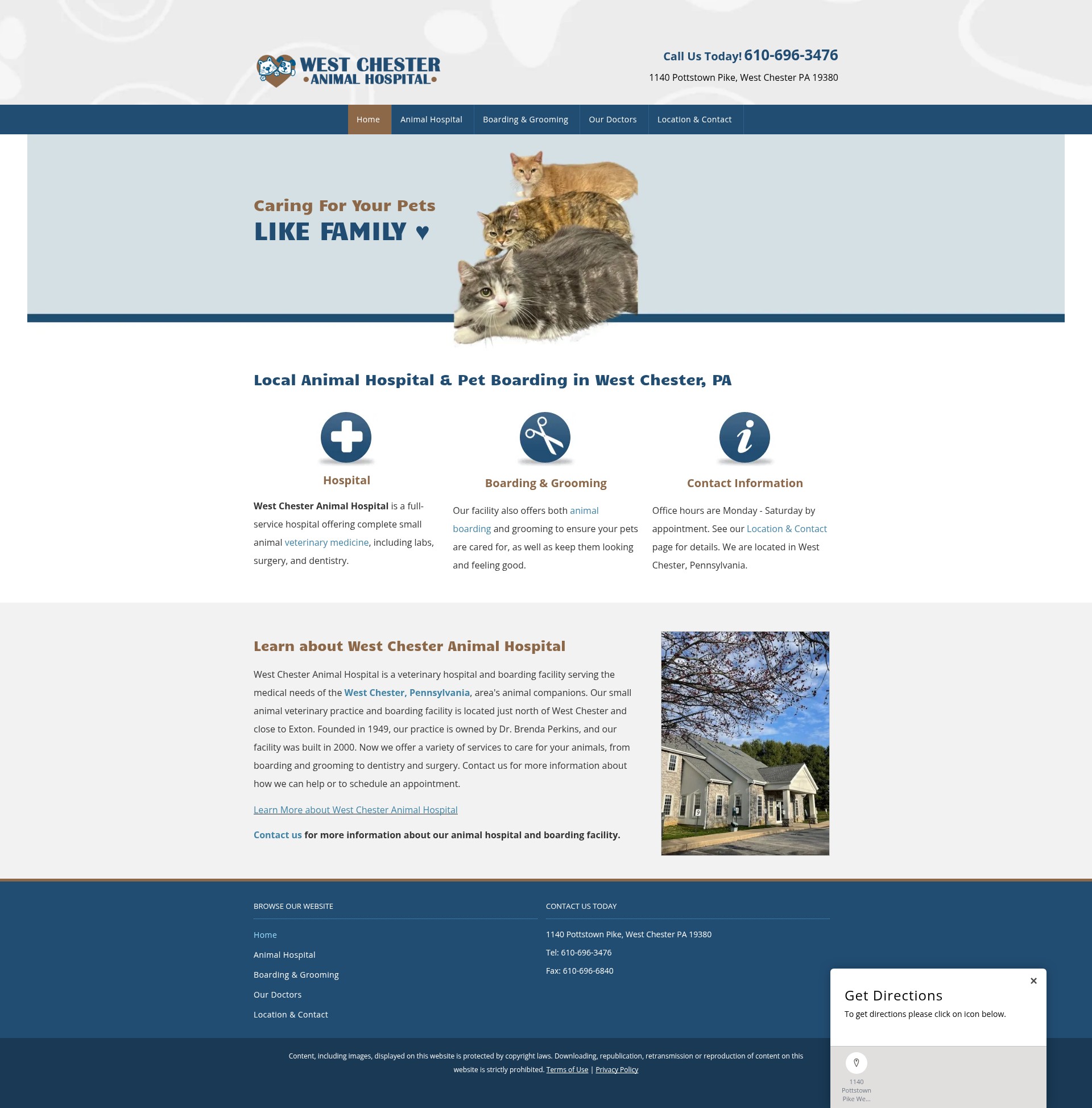 Screenshot of westchesteranimalhospitalpa.com