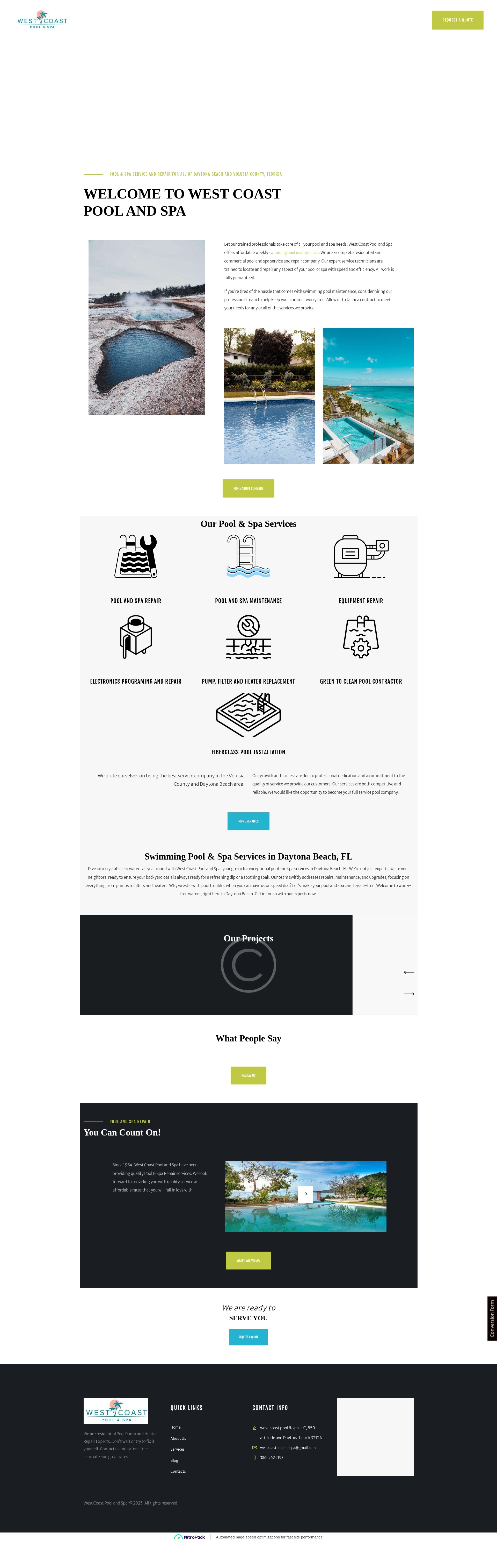 Screenshot of westcoastpoolspa.com