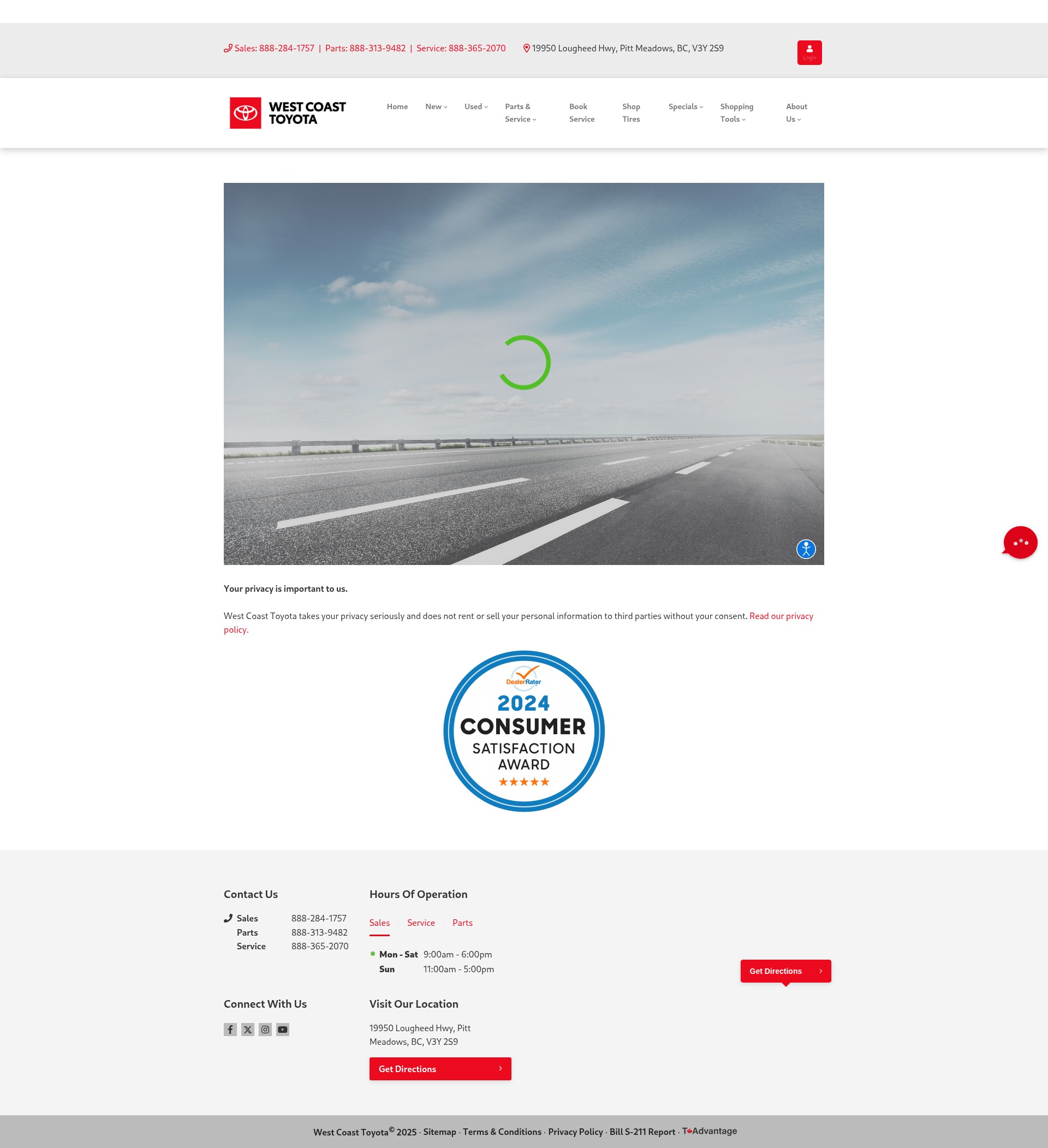Screenshot of westcoasttoyota.com