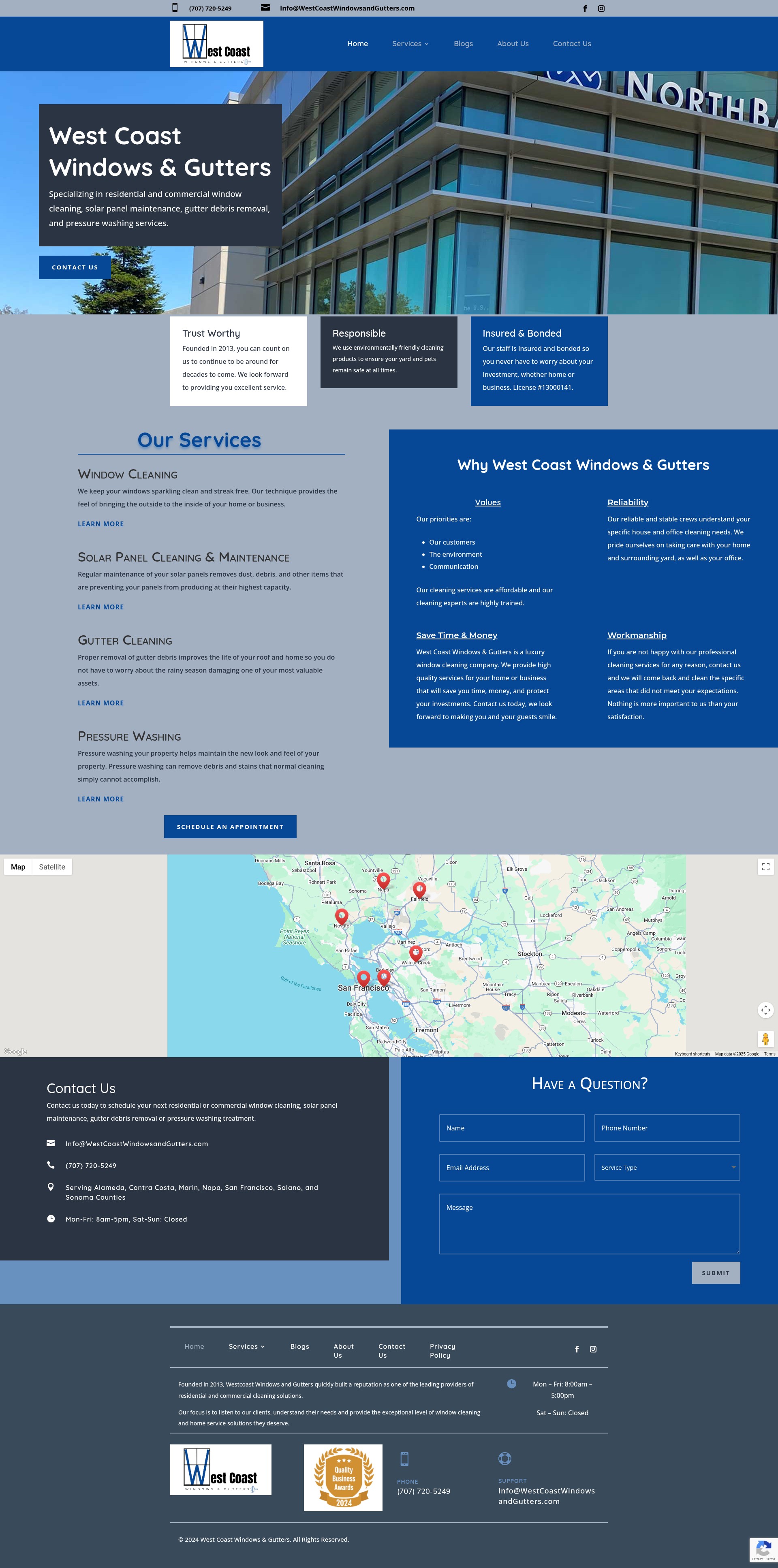 Screenshot of westcoastwindowsandgutters.com