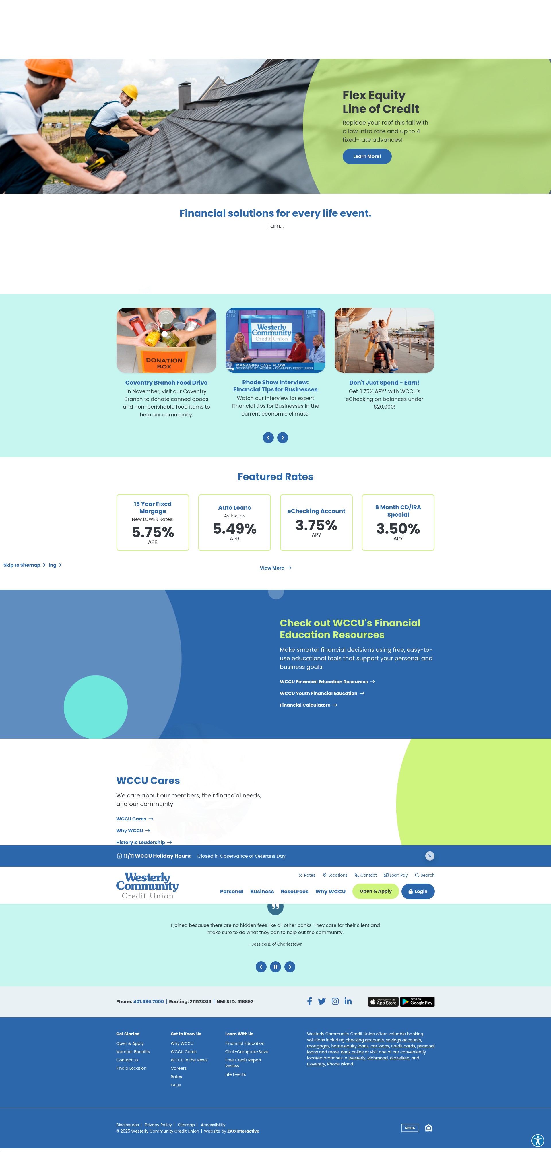 Screenshot of westerlyccu.com
