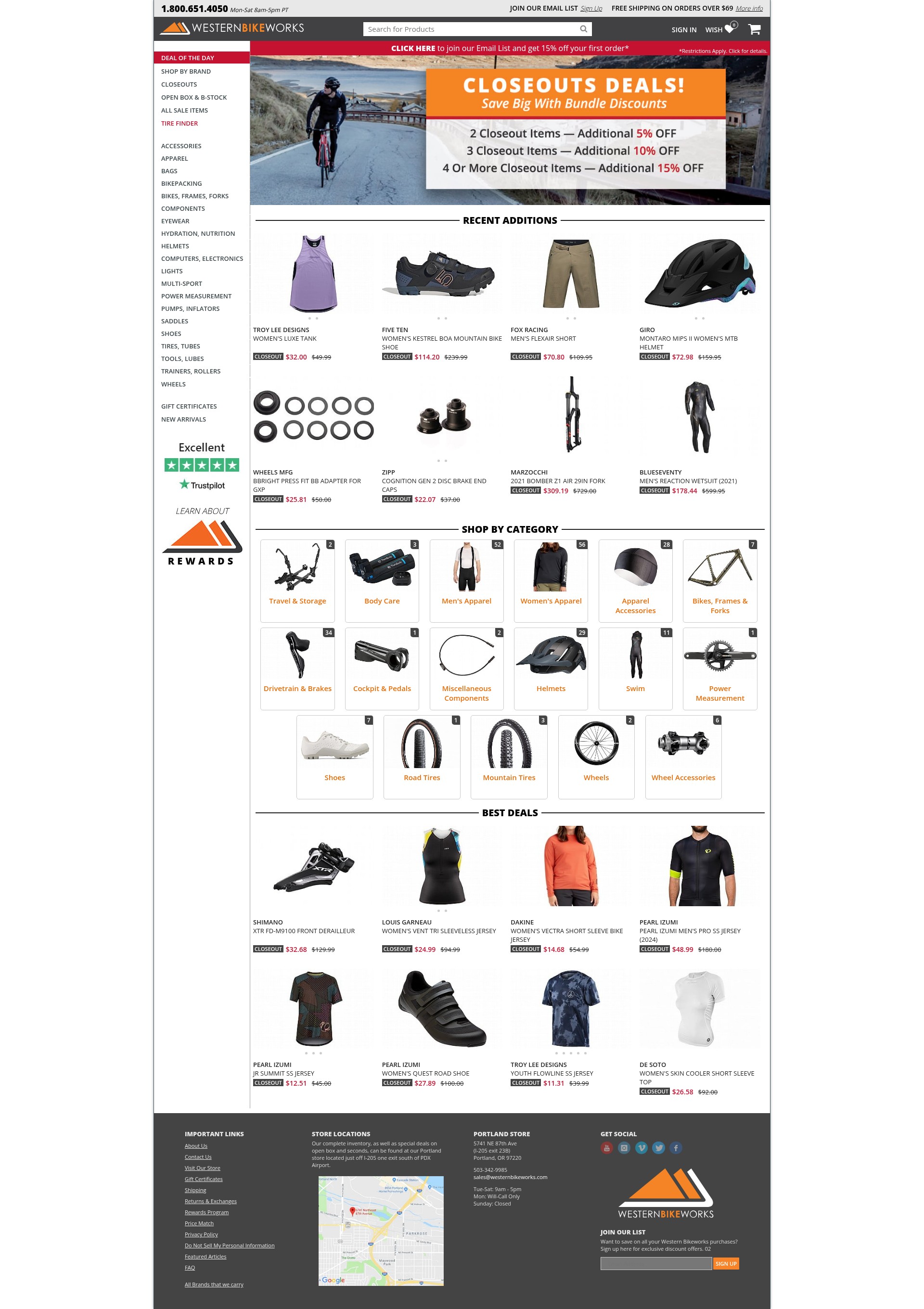 Screenshot of westernbikeworks.com