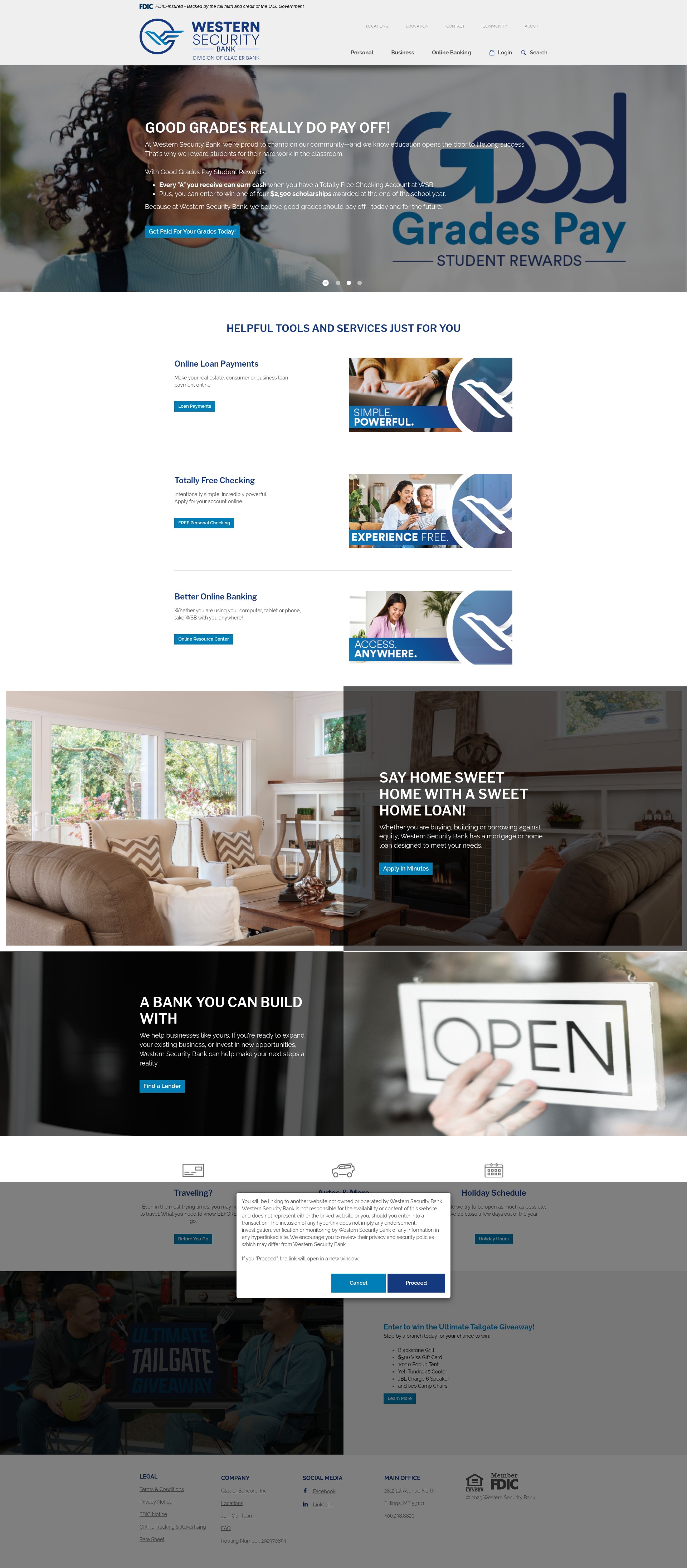 Screenshot of westernsecuritybank.com