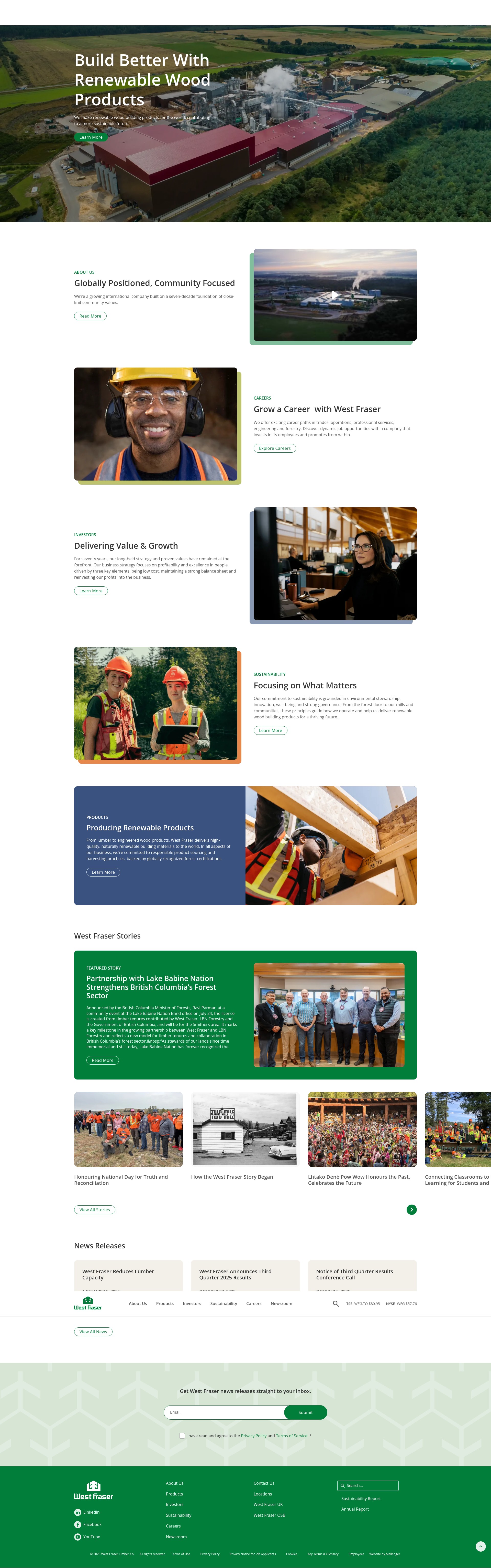 Screenshot of westfraser.com