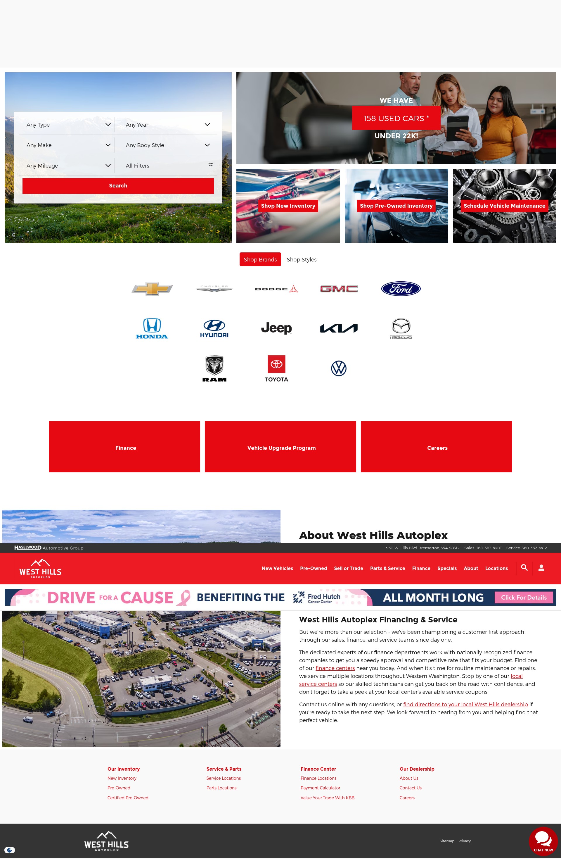 Screenshot of westhillsautoplex.com