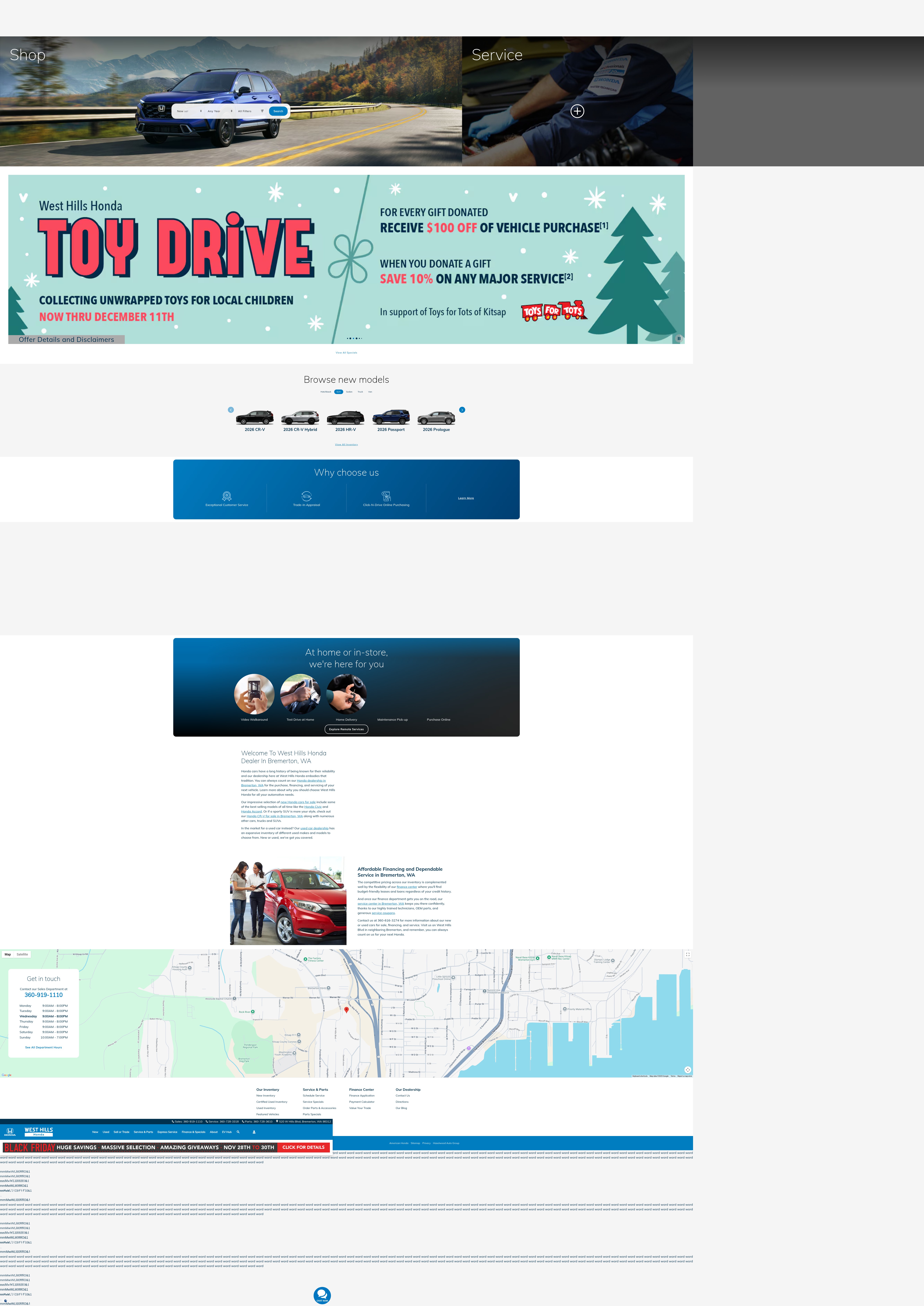 Screenshot of westhillshonda.com