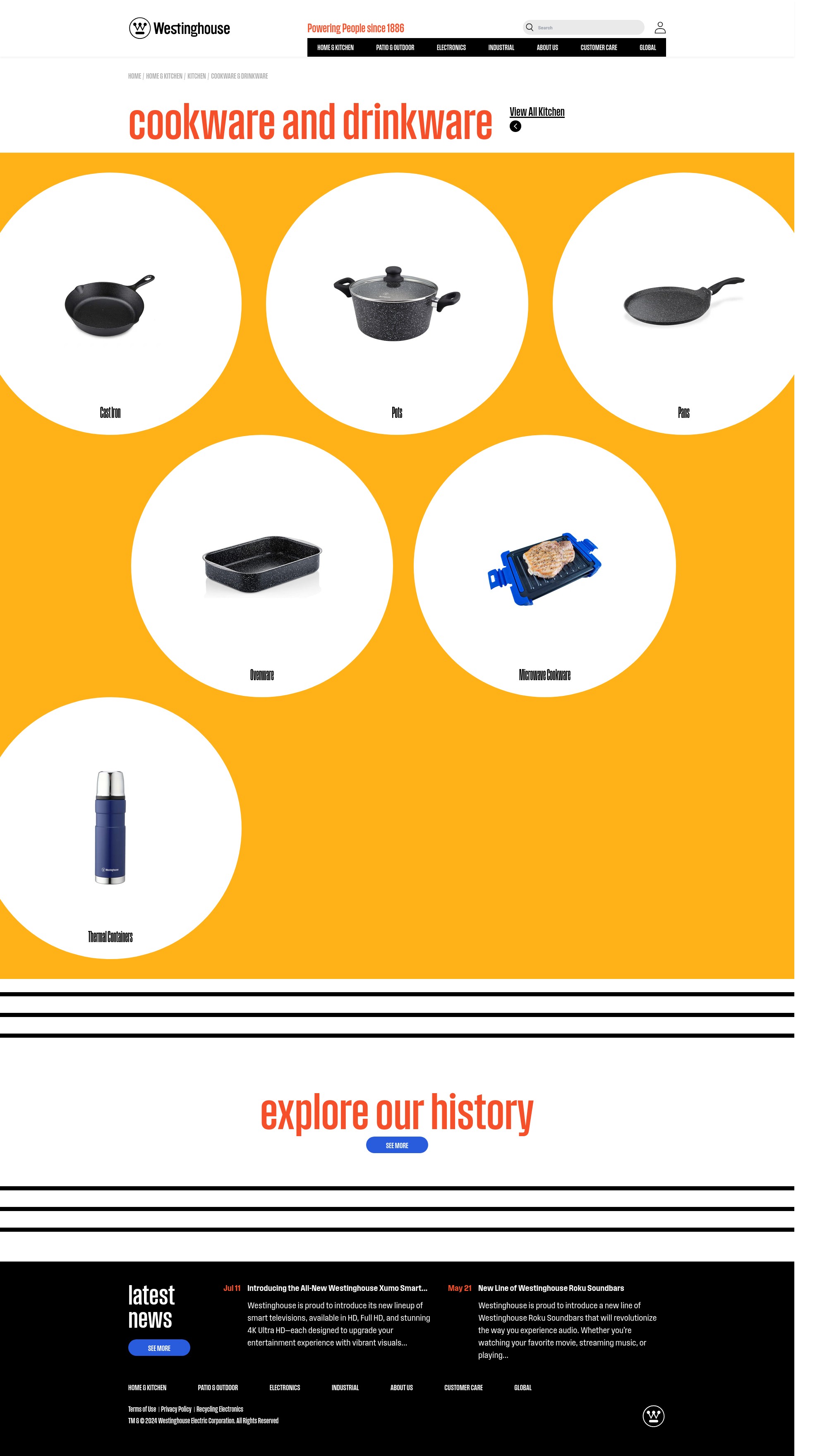 Screenshot of westinghouse.com