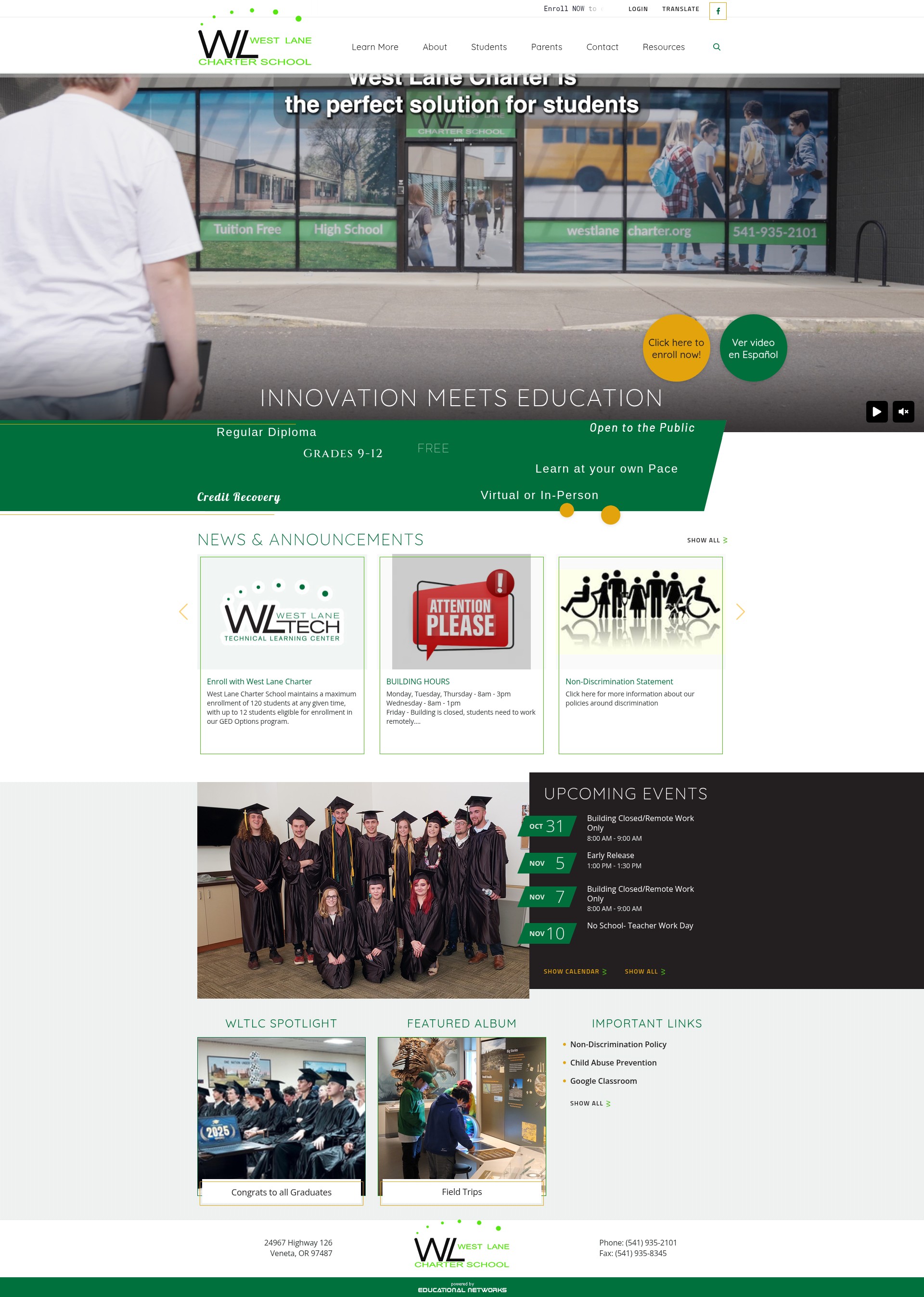 Screenshot of westlanecharter.org