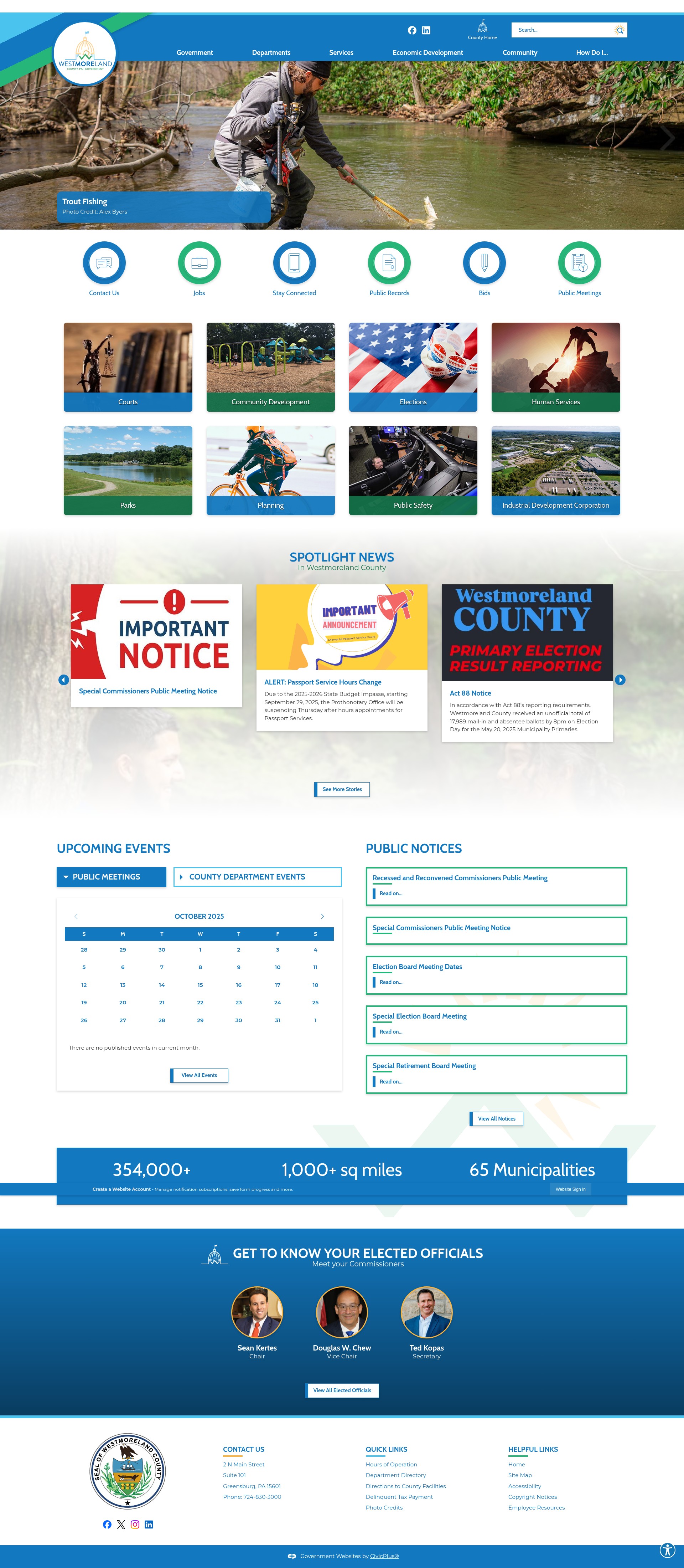 Screenshot of westmorelandcountypa.gov