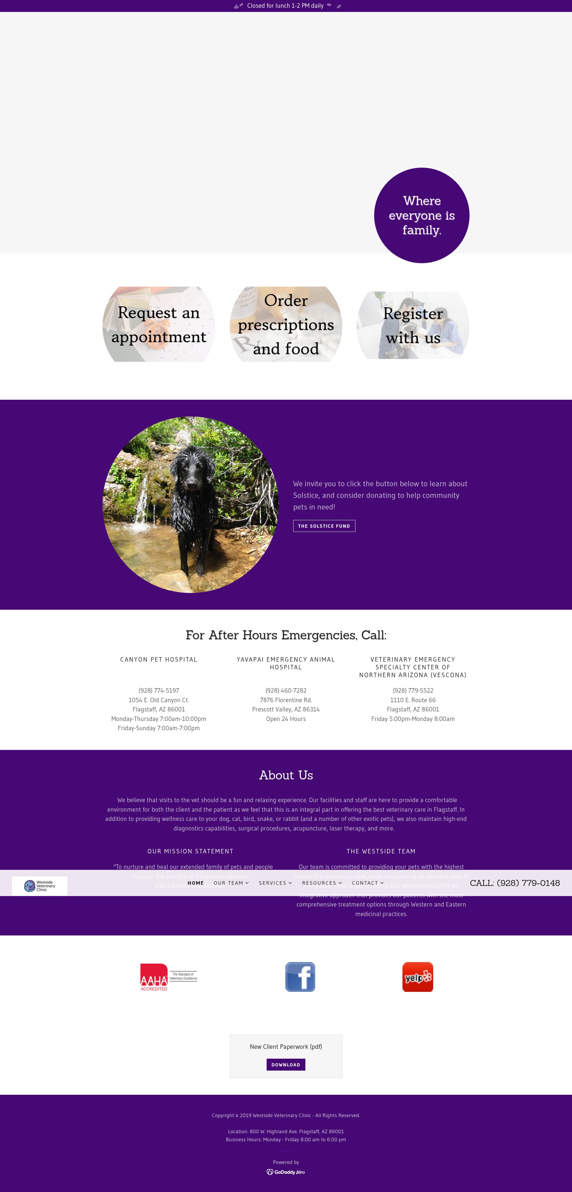 Screenshot of westsideveterinaryclinic.com