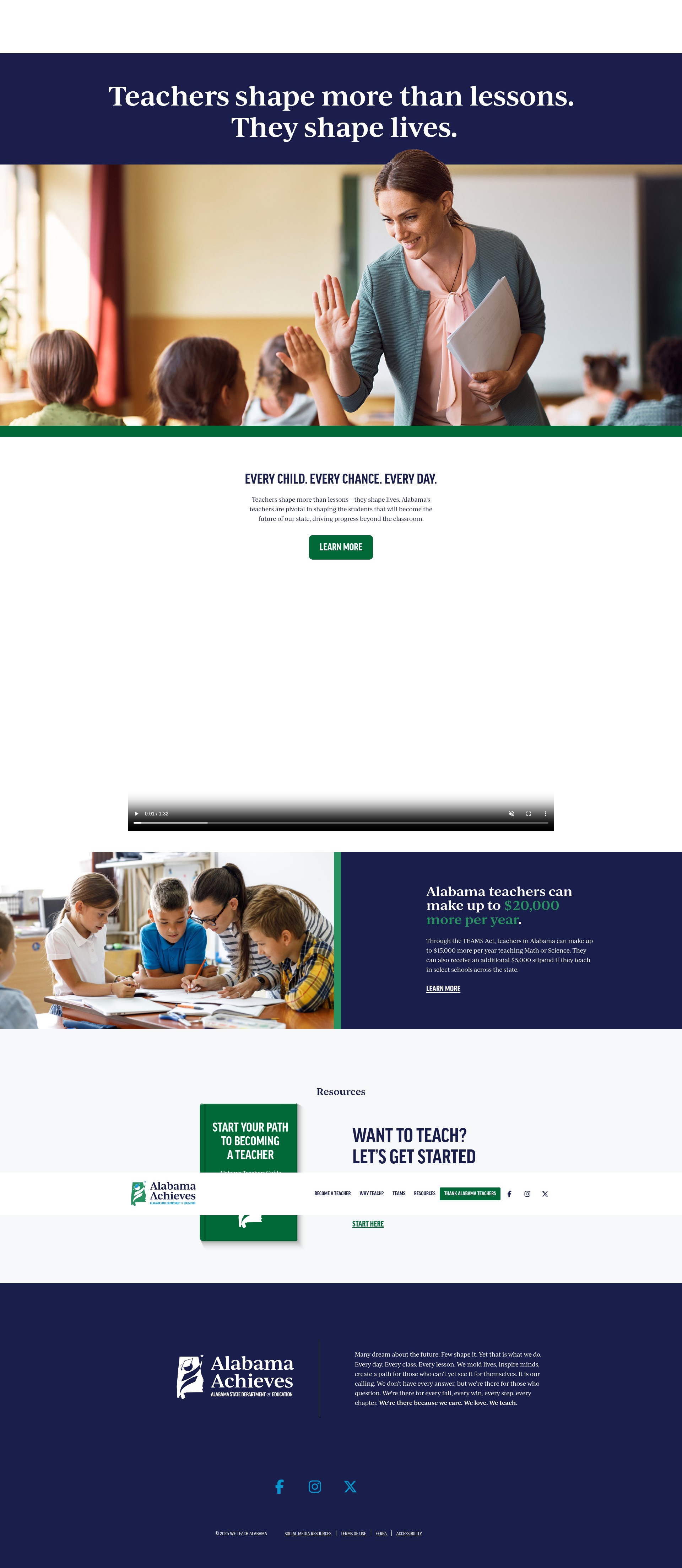 Screenshot of weteachalabama.com