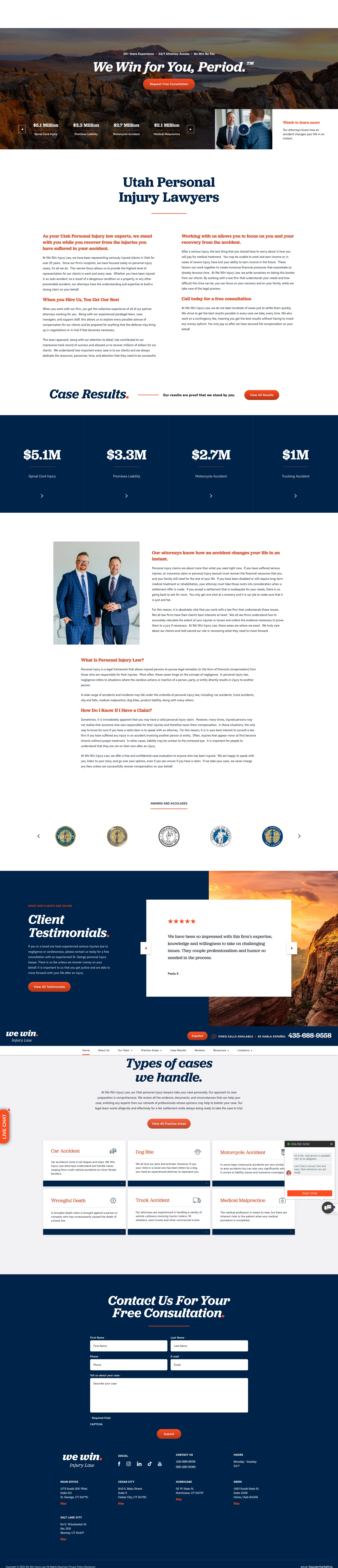 Screenshot of wewininjurylaw.com